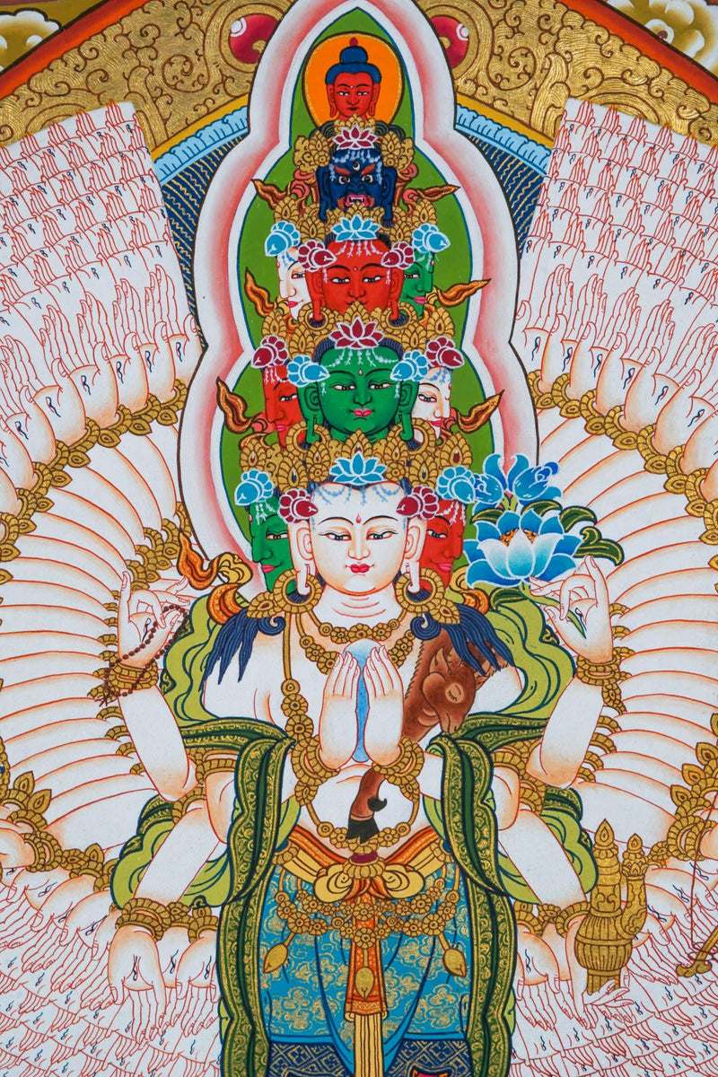 1000 Armed Avalokiteshvara Thangka Painting - Himalayas Shop
