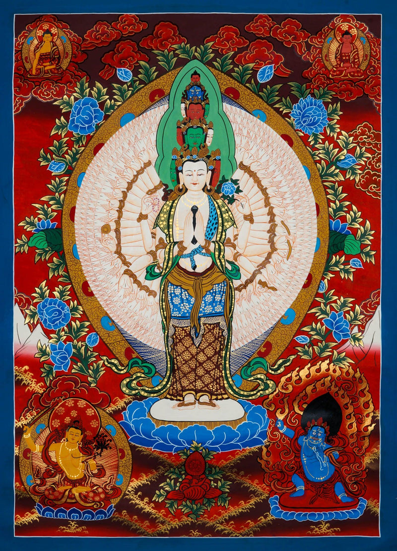 1000 Armed Avalokiteshvara Thangka Painting -  Best handpainted thangka painting - HimalayasShop