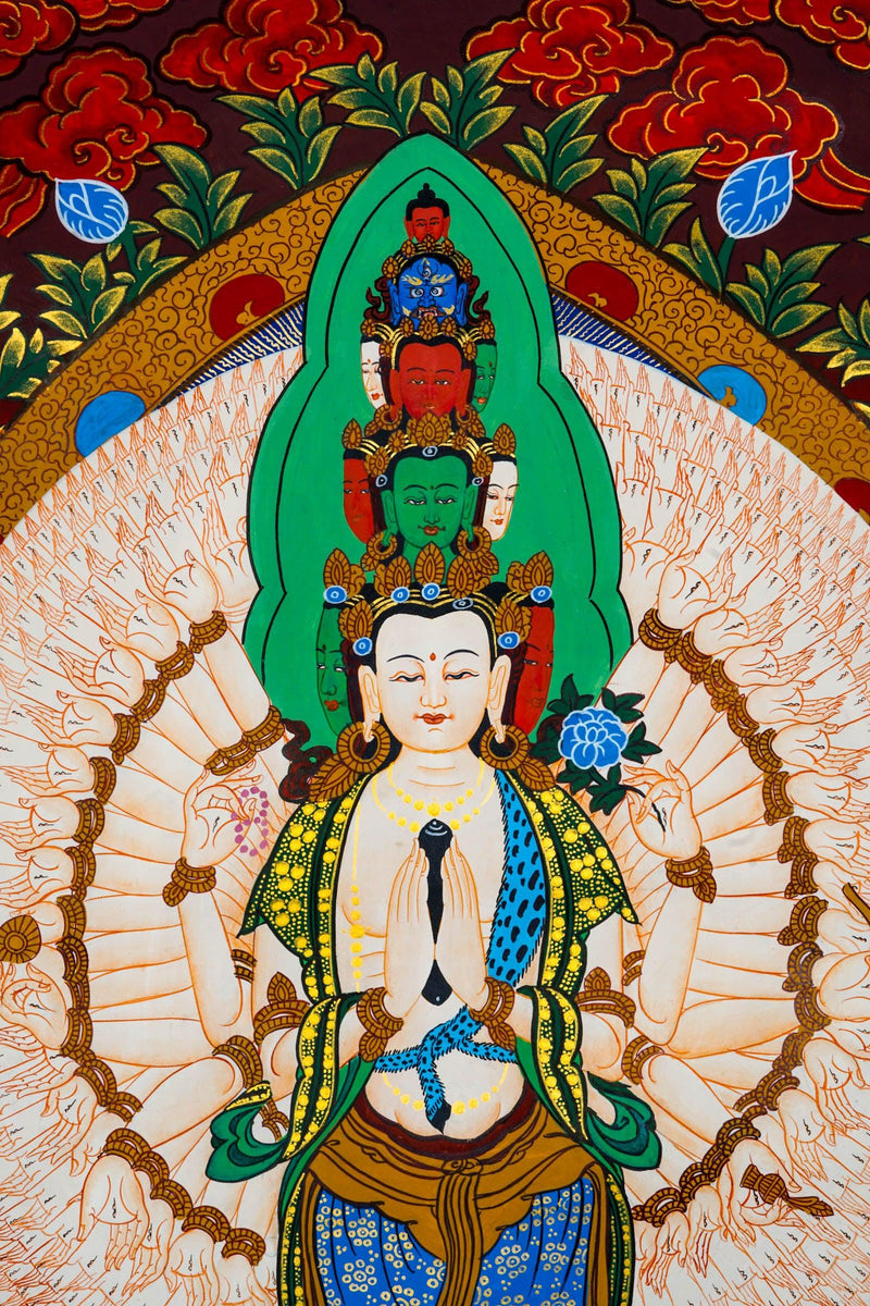 1000 Armed Avalokiteshvara Thangka Painting - Himalayas Shop