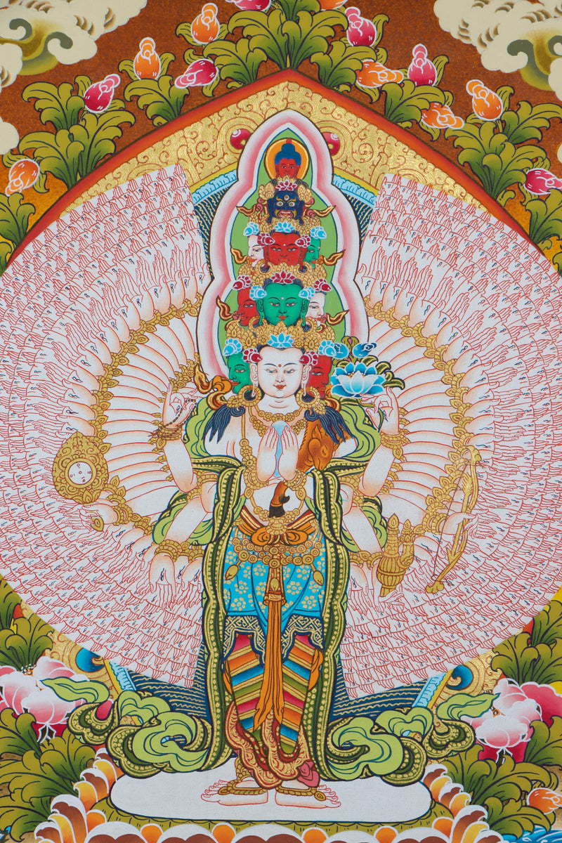 1000 Arms Avalokiteshvara Thangka Painting - Himalayas Shop