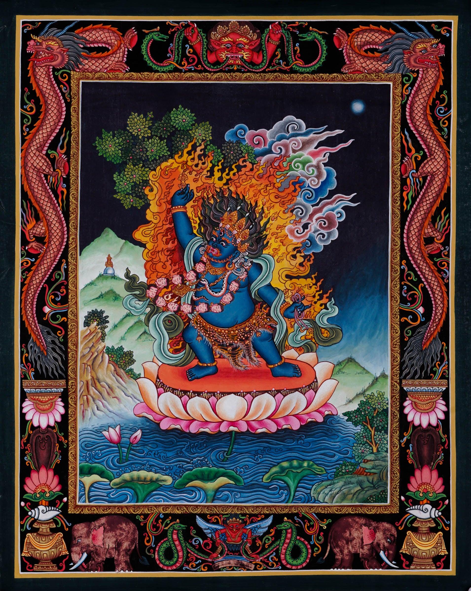 Beautiful Mahakala Thangka Painting - Best handpainted thangka painting - HimalayasShop