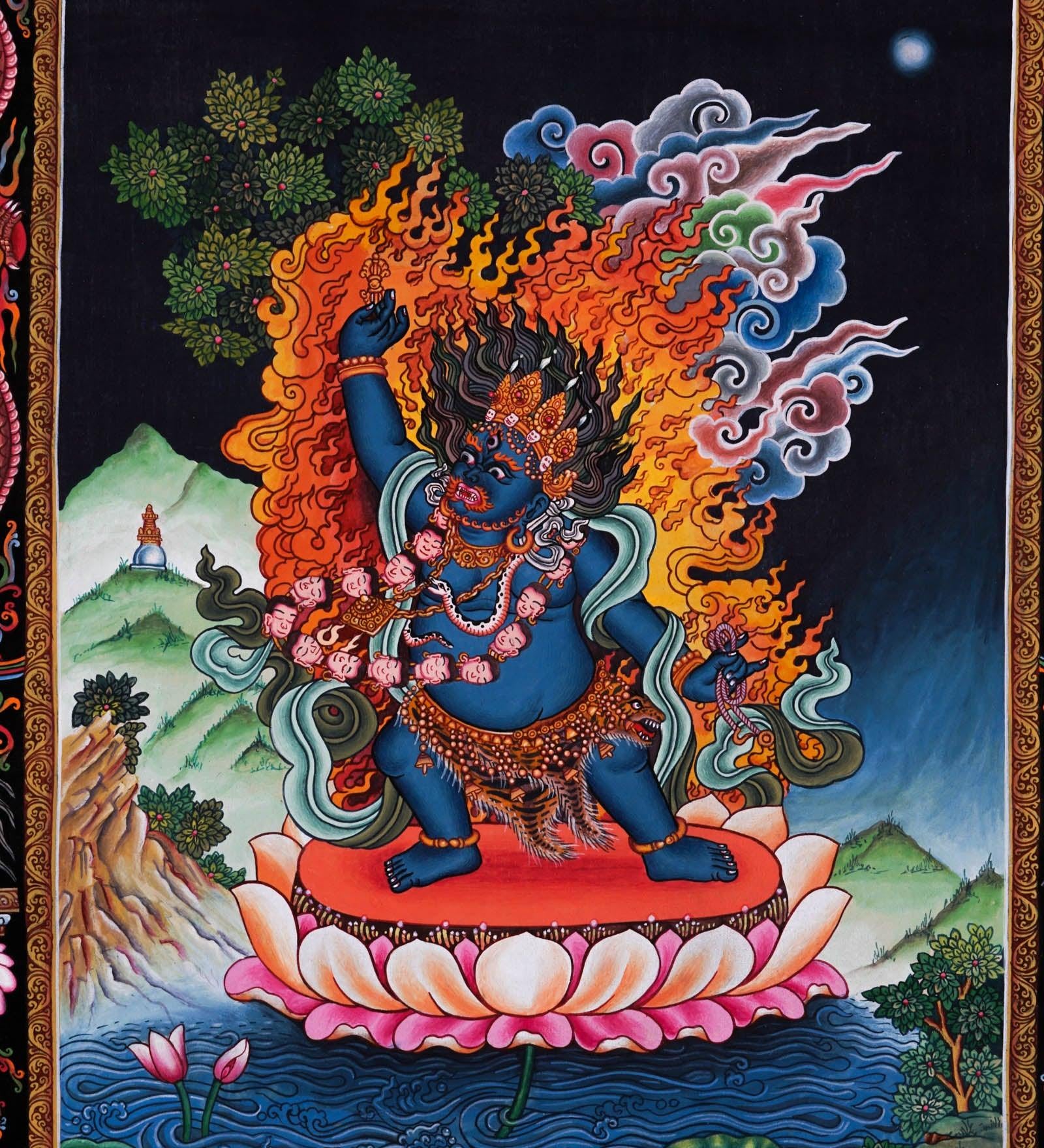 Beautiful Mahakala Thangka Painting - Best handpainted thangka painting - HimalayasShop