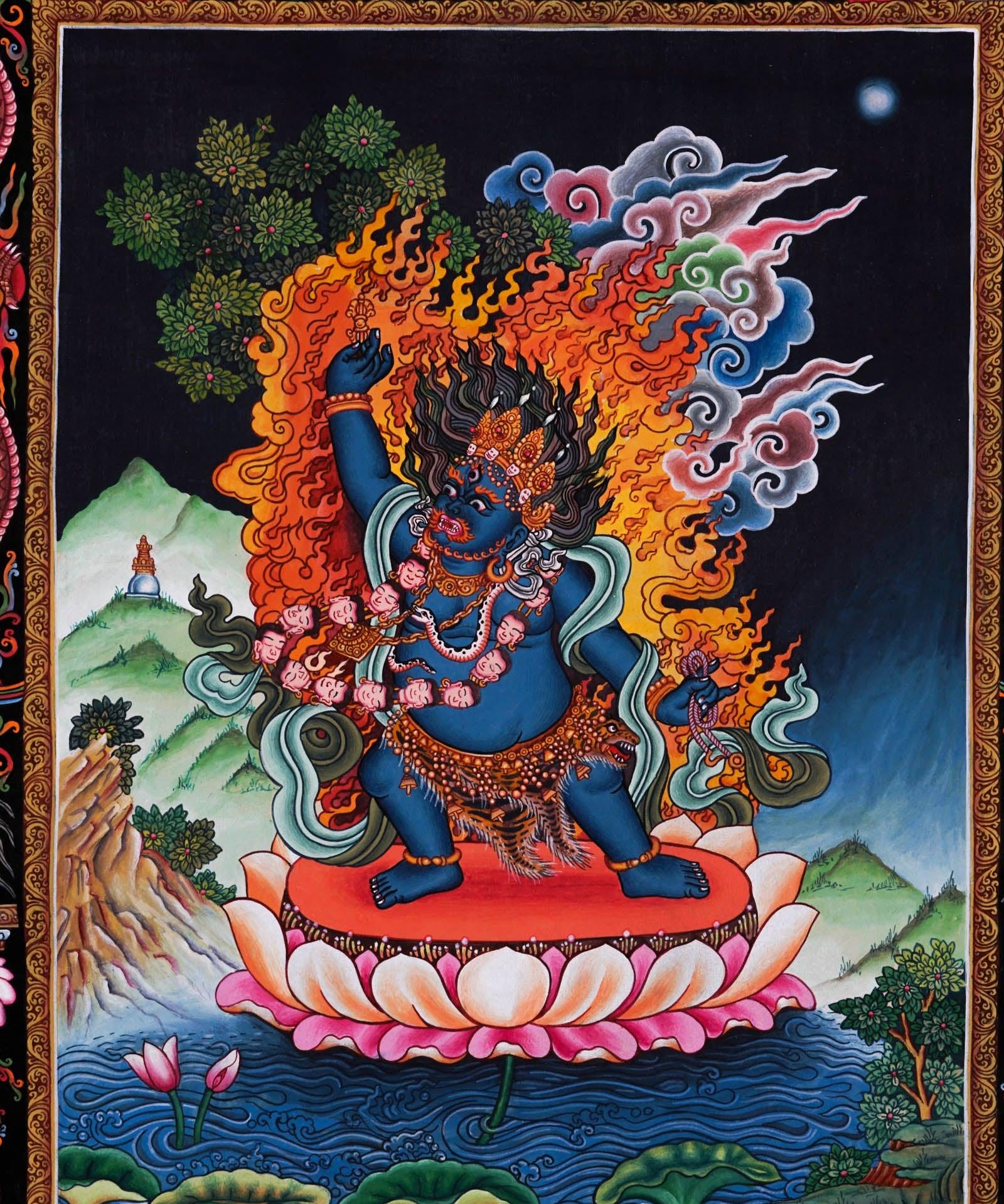 Beautiful Mahakala Thangka Painting - Best handpainted thangka painting - HimalayasShop