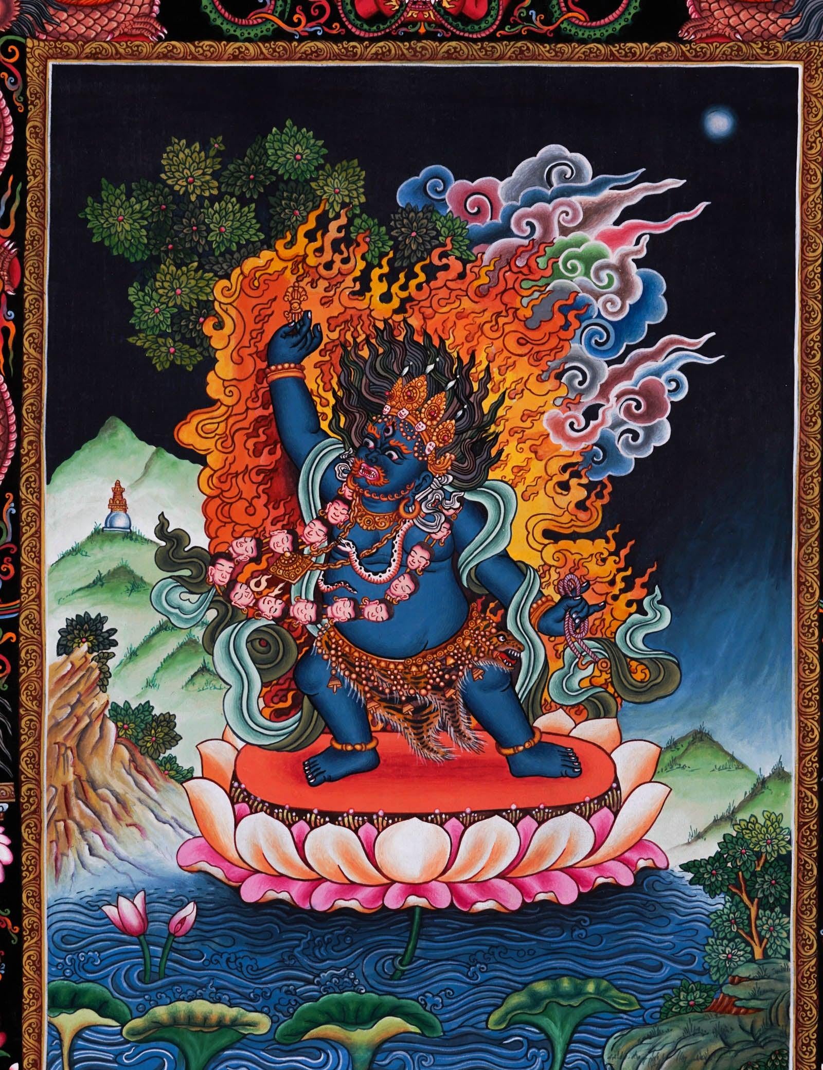 Beautiful Mahakala Thangka Painting - Best handpainted thangka painting - HimalayasShop