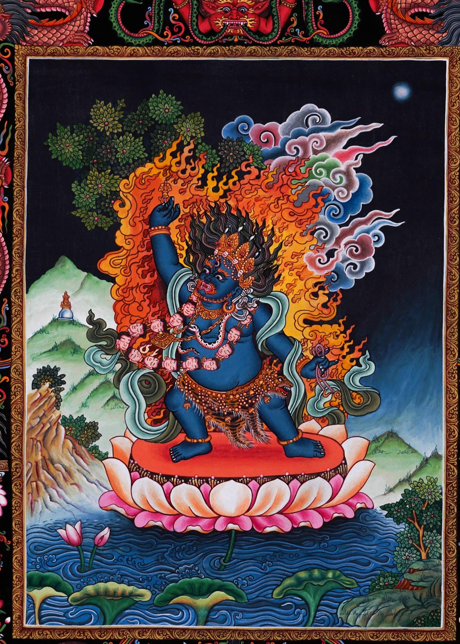 Beautiful Mahakala Thangka Painting - Best handpainted thangka painting - HimalayasShop