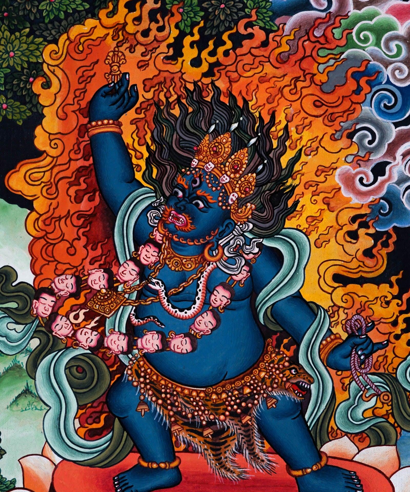 Beautiful Mahakala Thangka Painting - Best handpainted thangka painting - HimalayasShop
