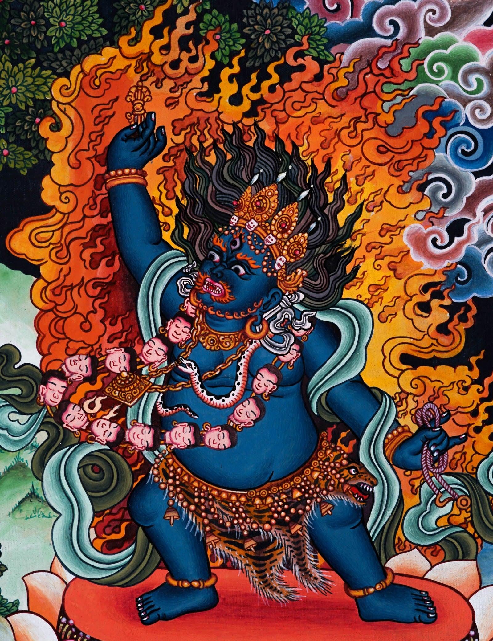 Beautiful Mahakala Thangka Painting - Best handpainted thangka painting - HimalayasShop