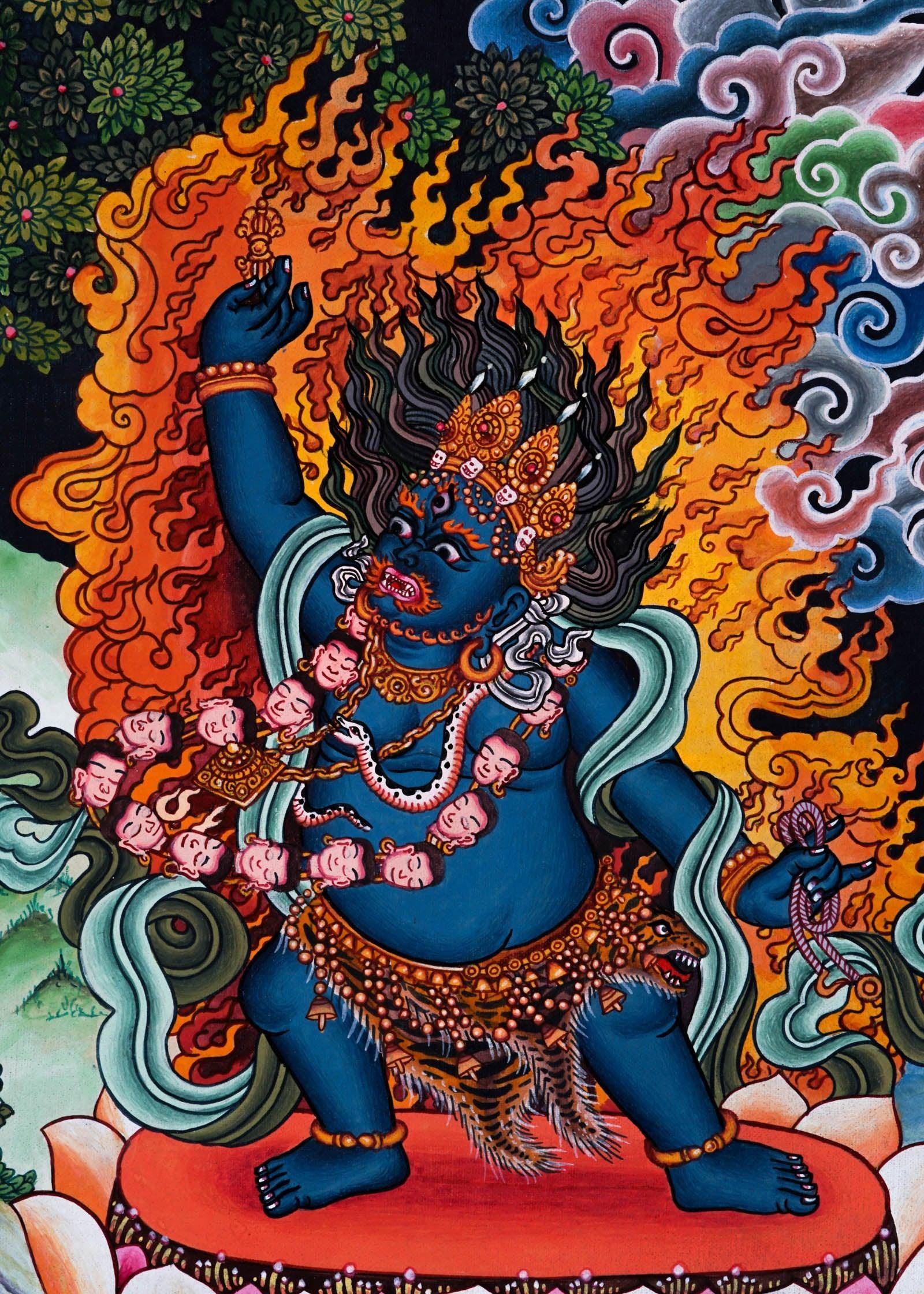 Beautiful Mahakala Thangka Painting - Best handpainted thangka painting - HimalayasShop