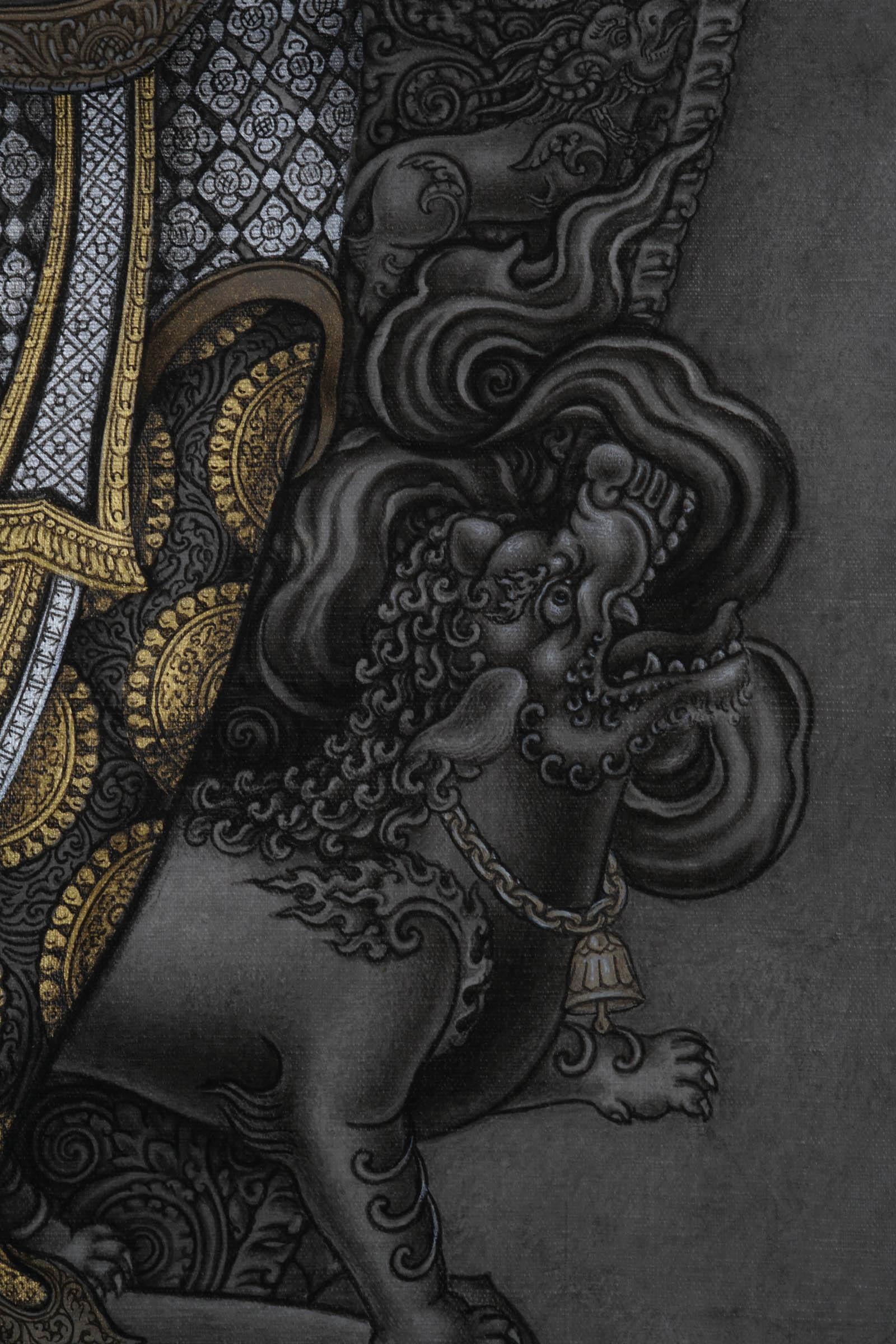Manjushri with Prajnaparamita Sword - Best handpainted thangka painting - HimalayasShop
