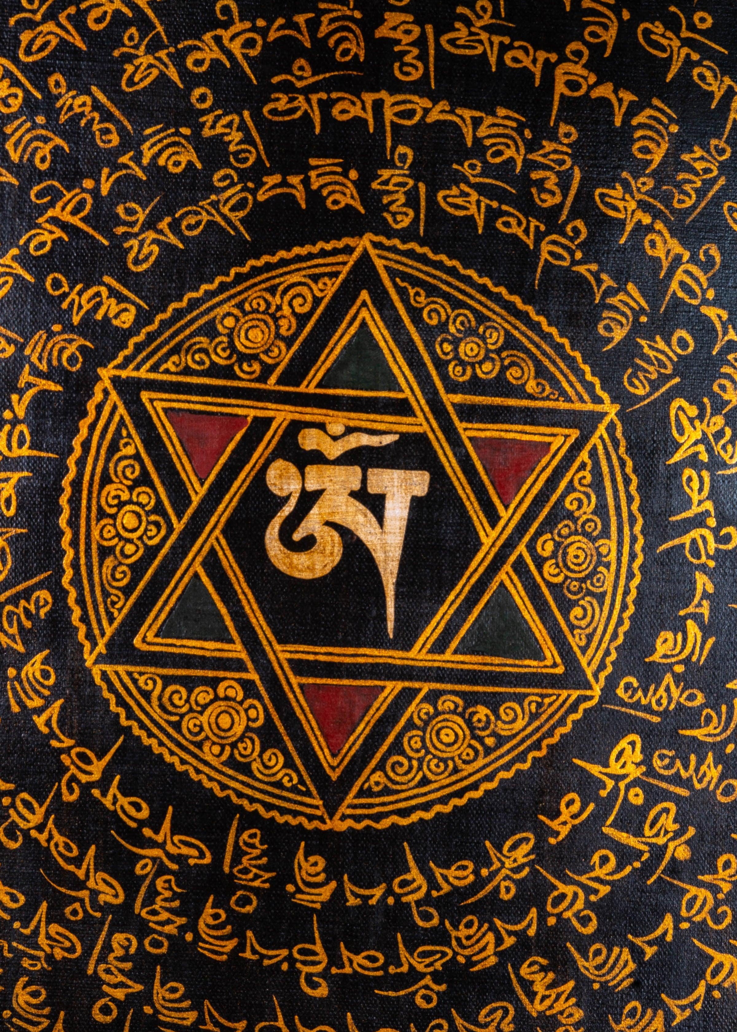 OM Mandala with 8 auspicious Symbol - The Golden Star - Himalayas Shop