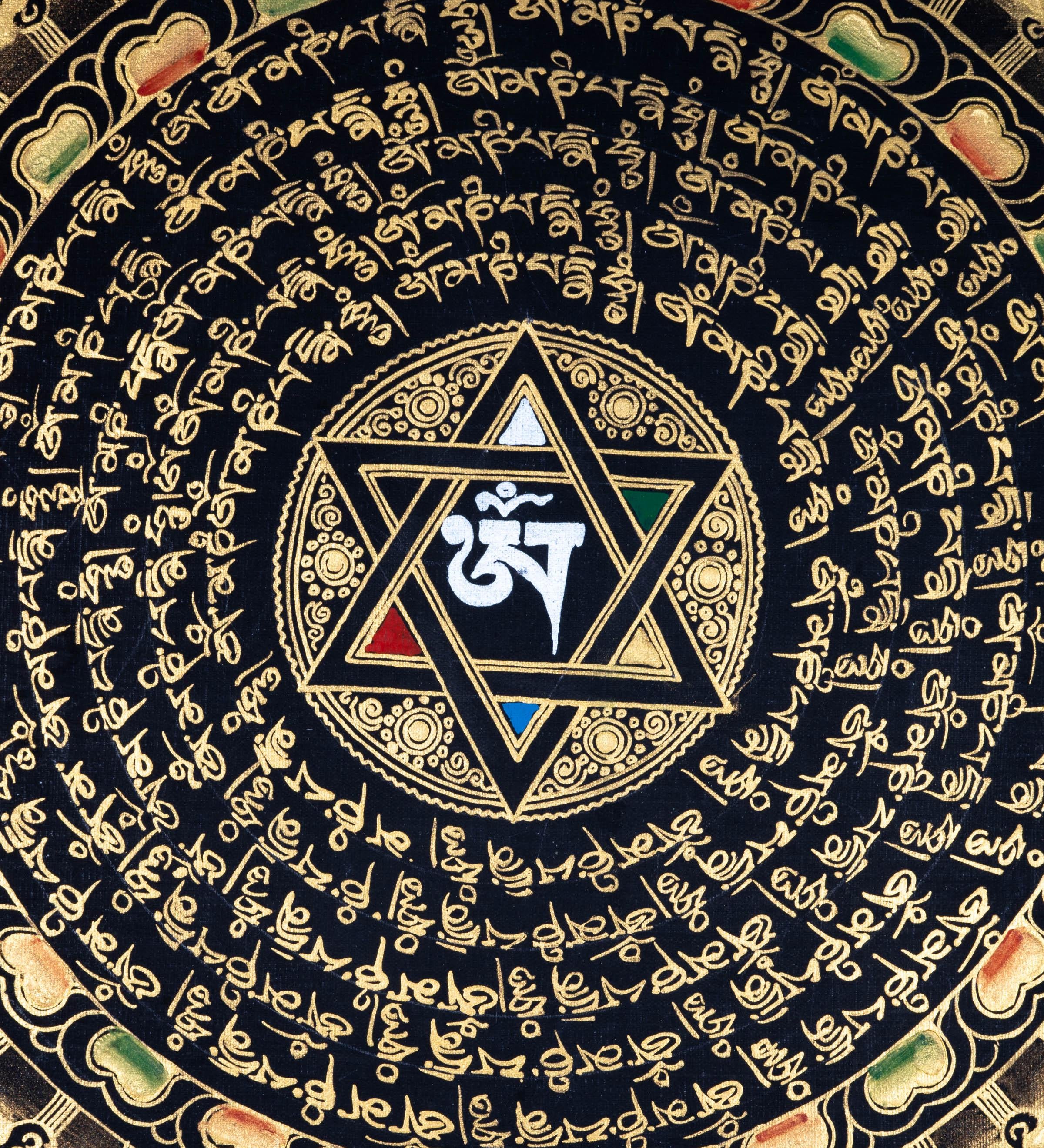 OM Mandala with 8 auspicious Symbol -" The Star" - Himalayas Shop