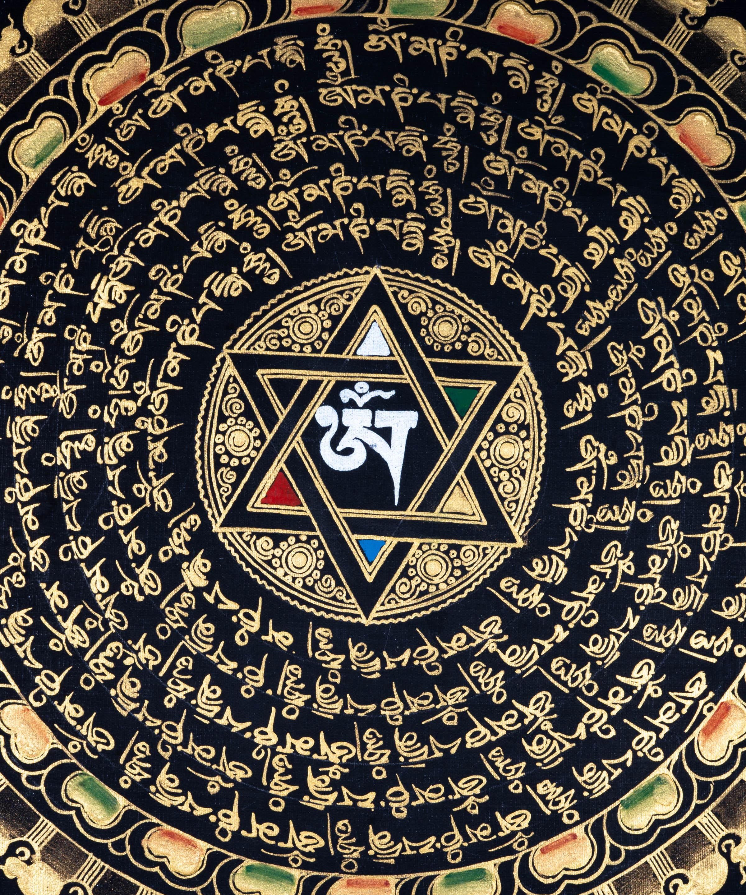 OM Mandala with 8 auspicious Symbol -" The Star" - Himalayas Shop