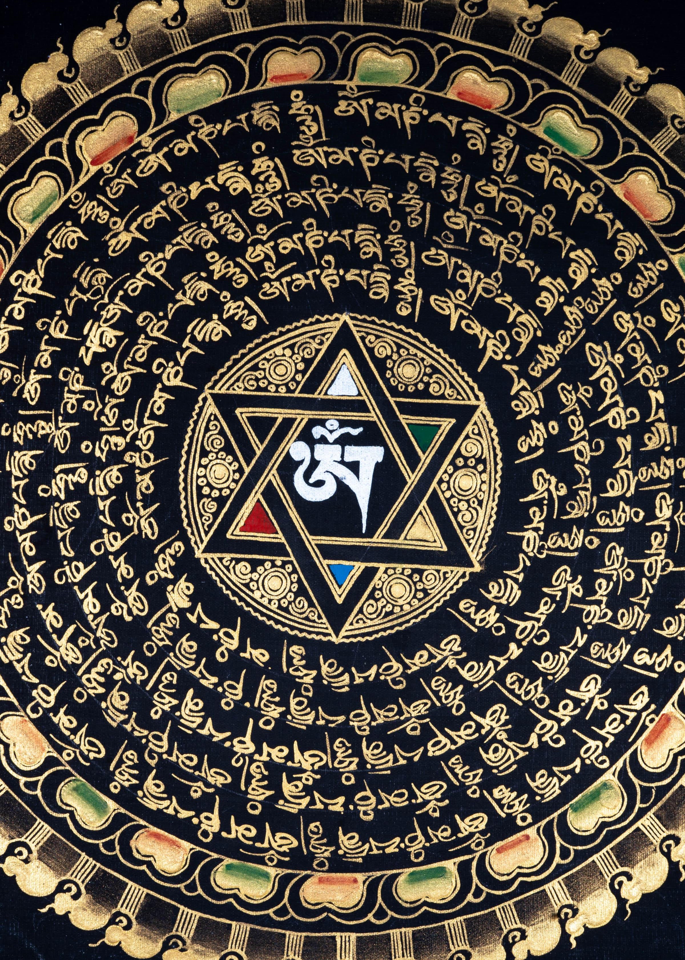 OM Mandala with 8 auspicious Symbol -" The Star" - Himalayas Shop