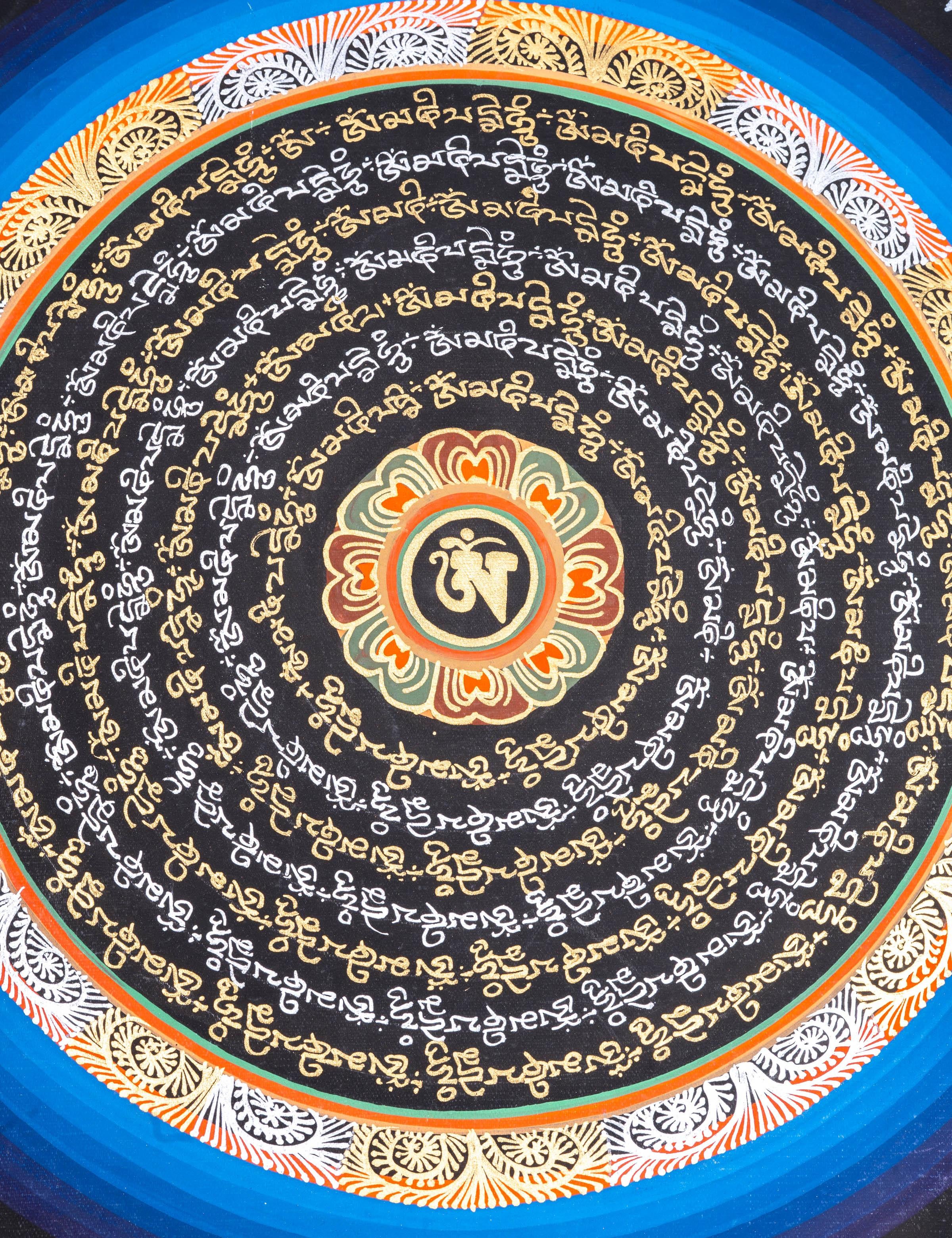 Red & Gold Mantra Mandala - Himalayas Shop