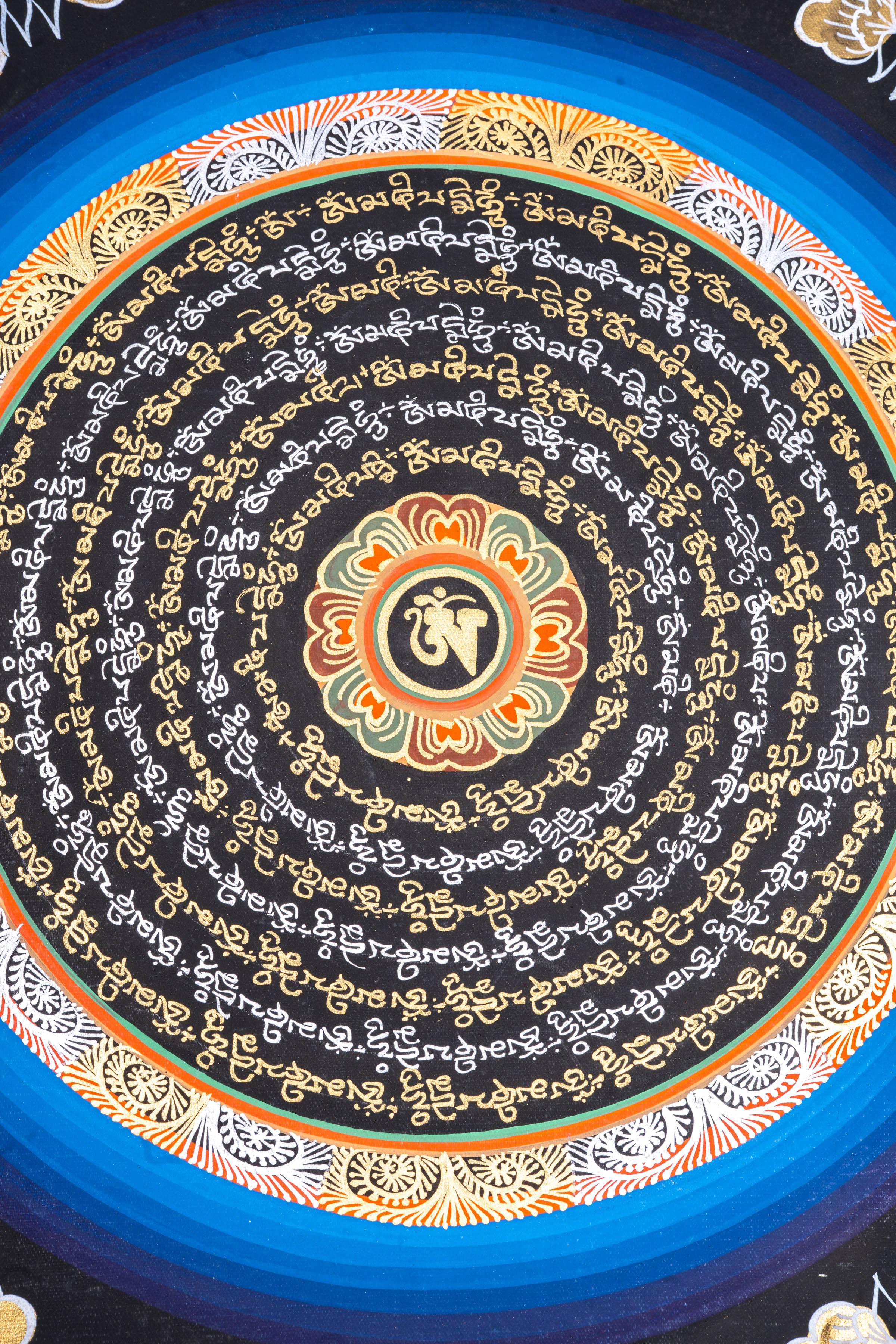 Red & Gold Mantra Mandala - Himalayas Shop