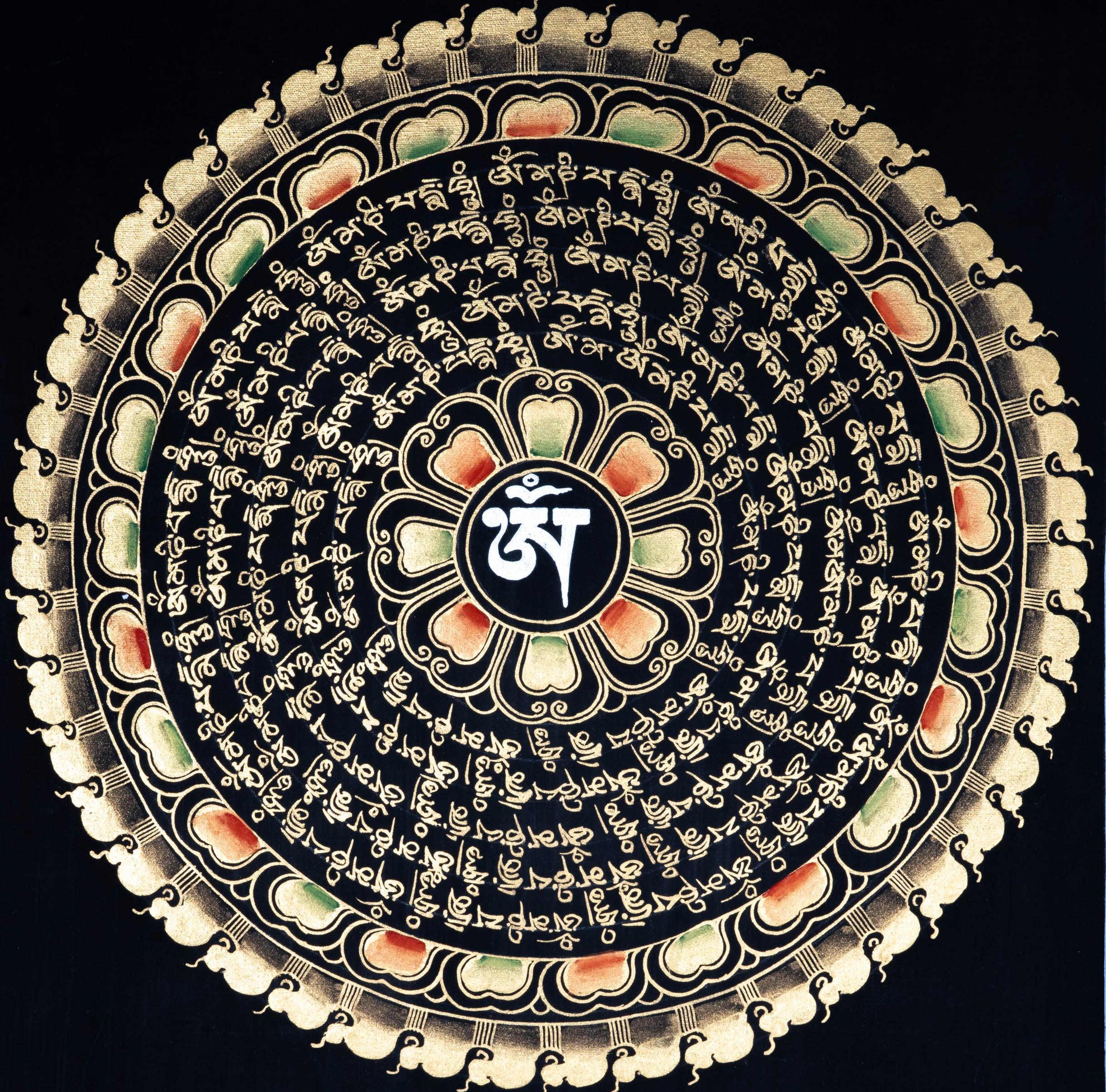 Black and Gold Mandala Thangka - Himalayas Shop