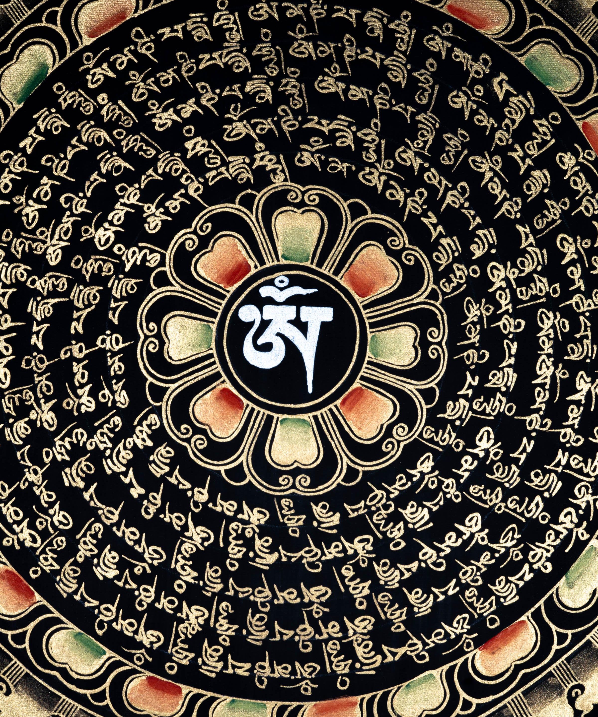 Black and Gold Mandala Thangka - Himalayas Shop