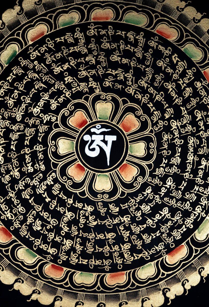 Black and Gold Mandala Thangka - Himalayas Shop