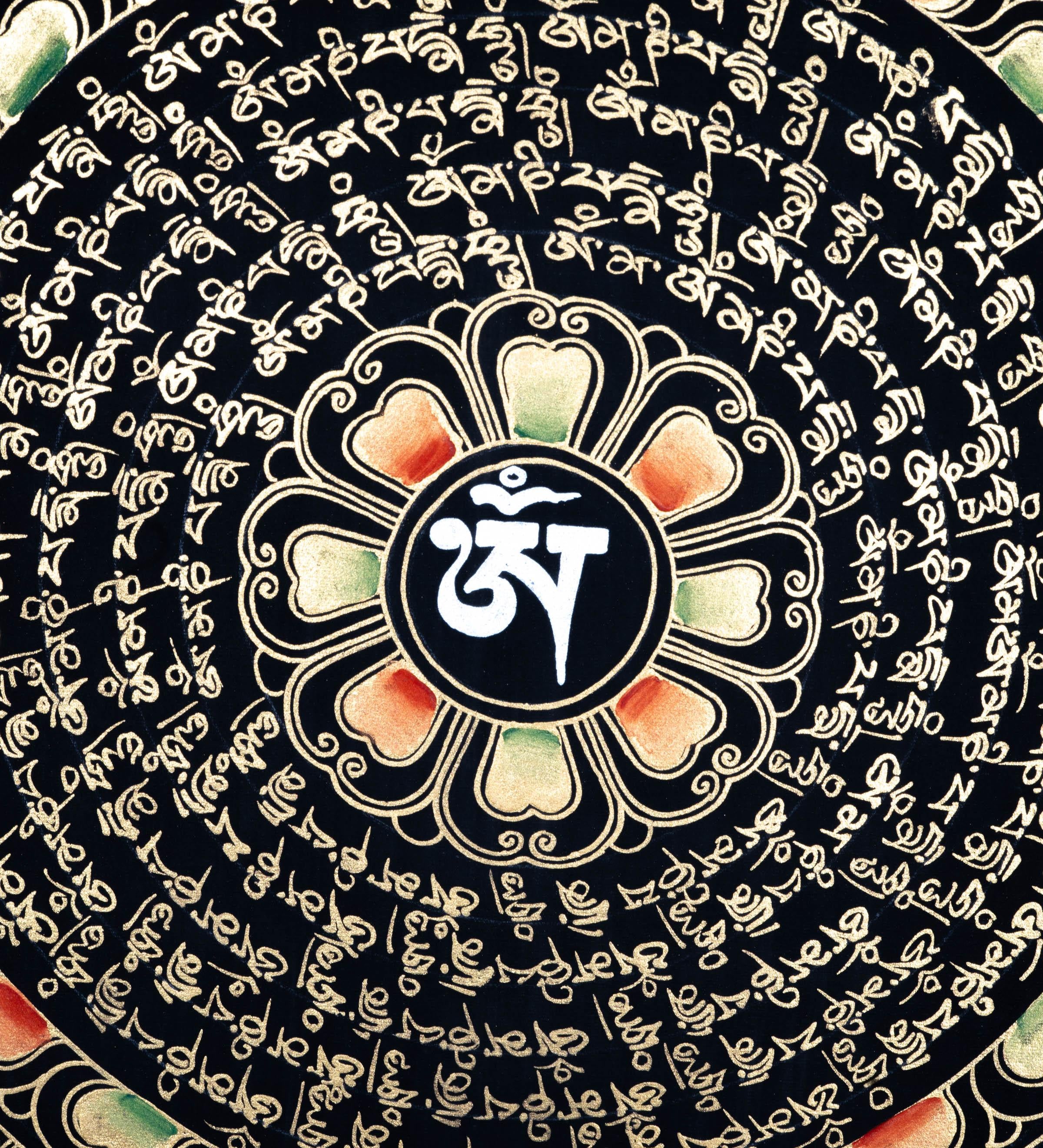 Black and Gold Mandala Thangka - Himalayas Shop
