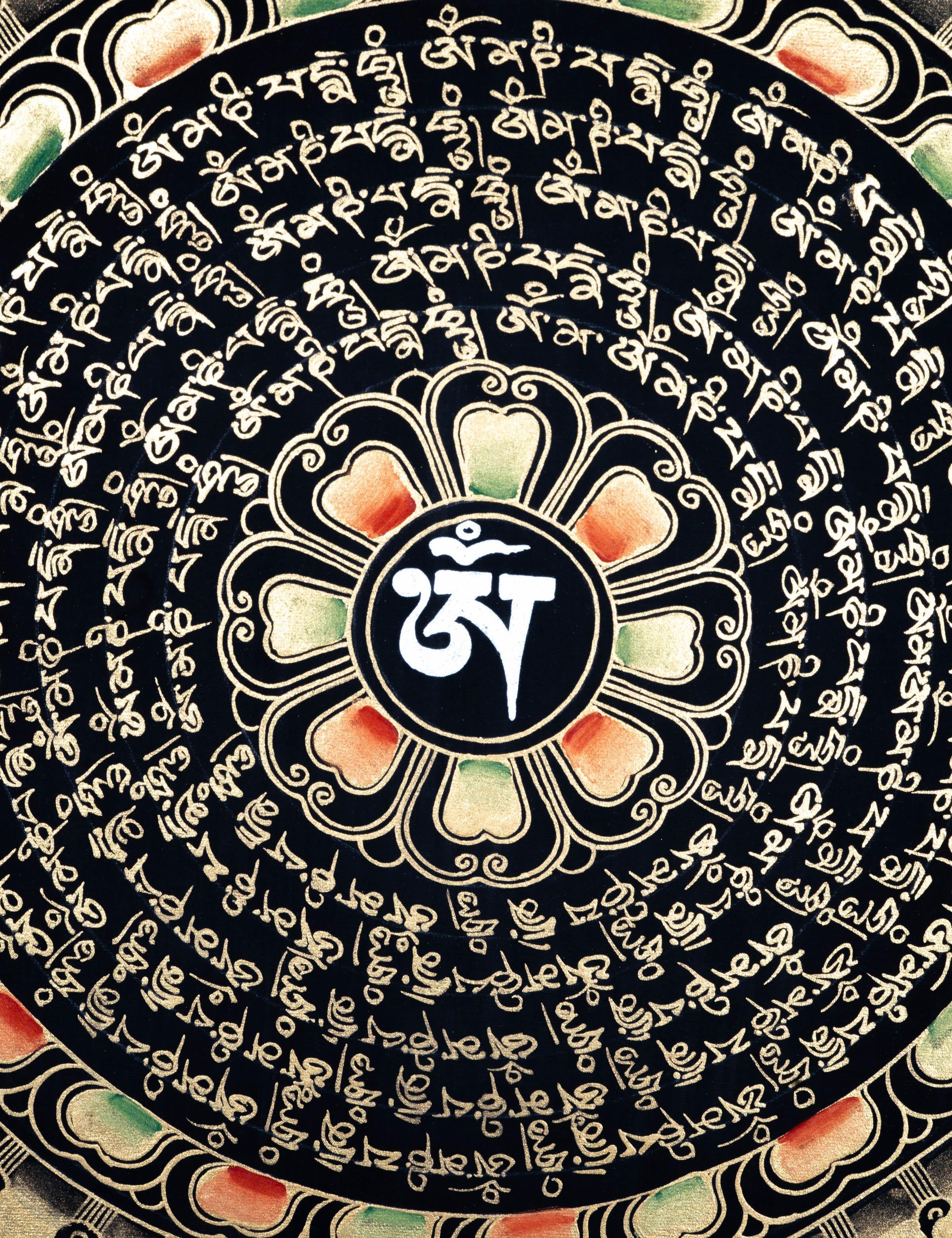 Black and Gold Mandala Thangka - Himalayas Shop