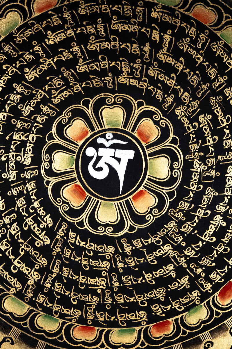 Black and Gold Mandala Thangka - Himalayas Shop