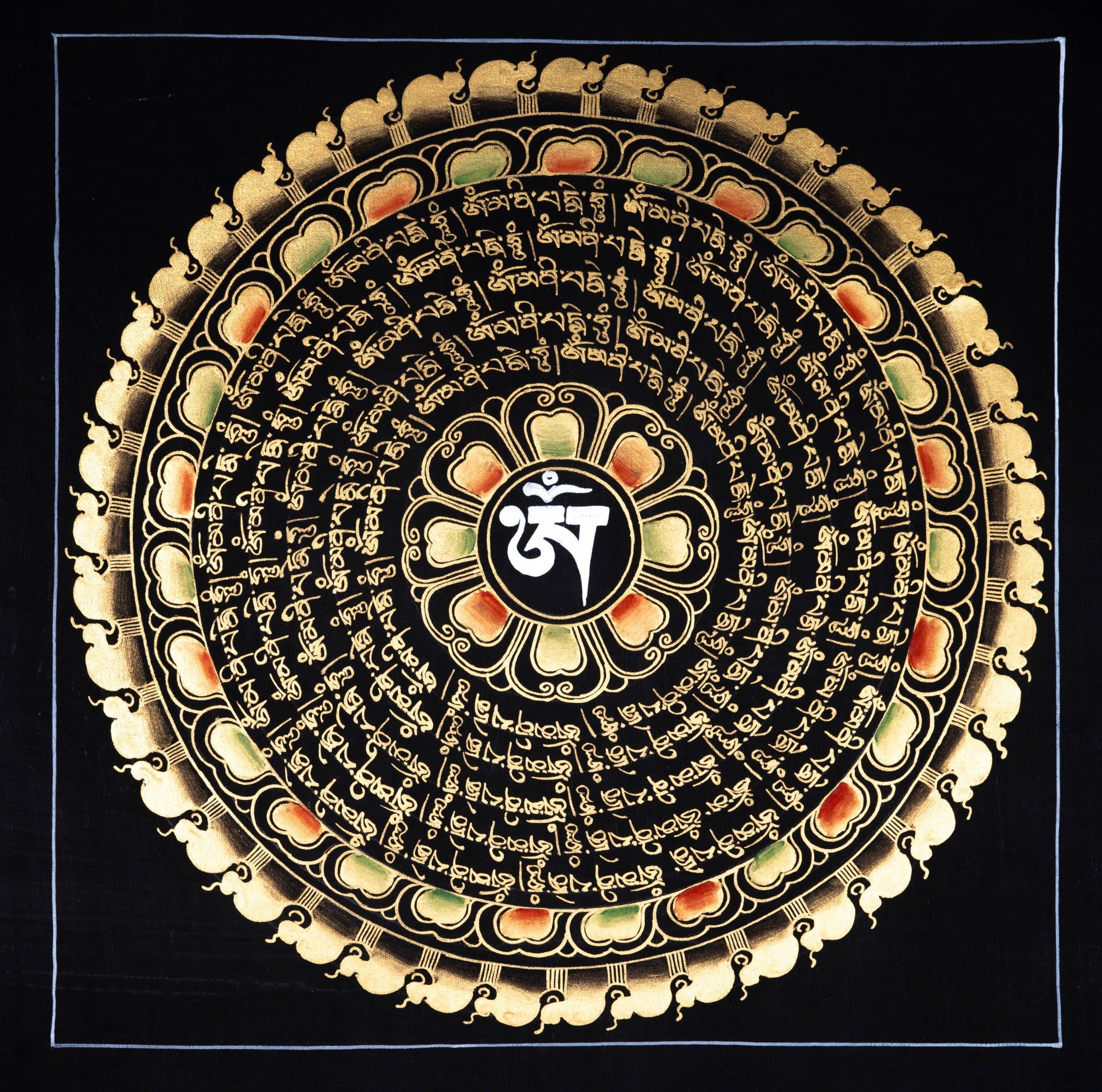 Black and Gold Mandala Thangka - Himalayas Shop