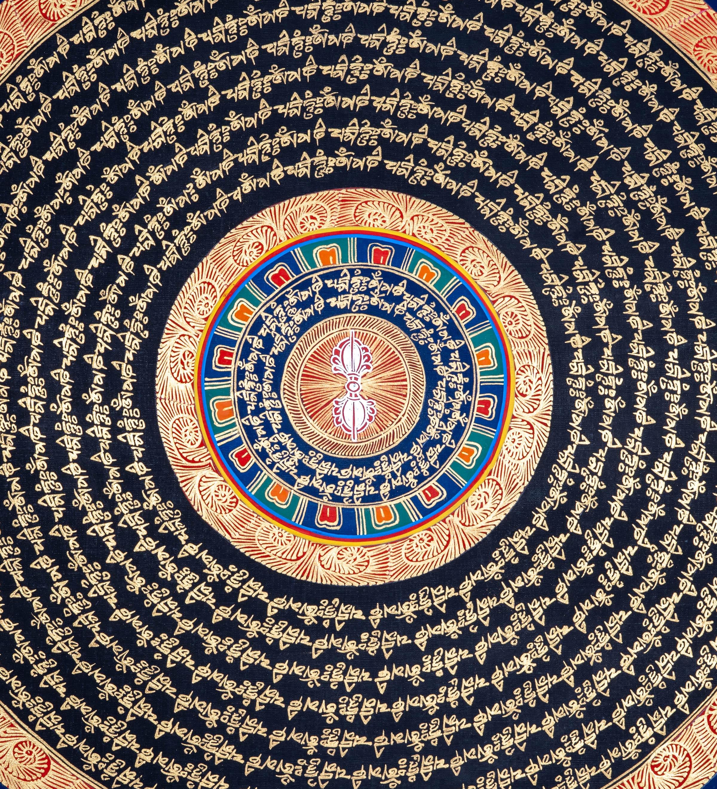 Mantra Mandala Thangka Painting - Himalayas Shop