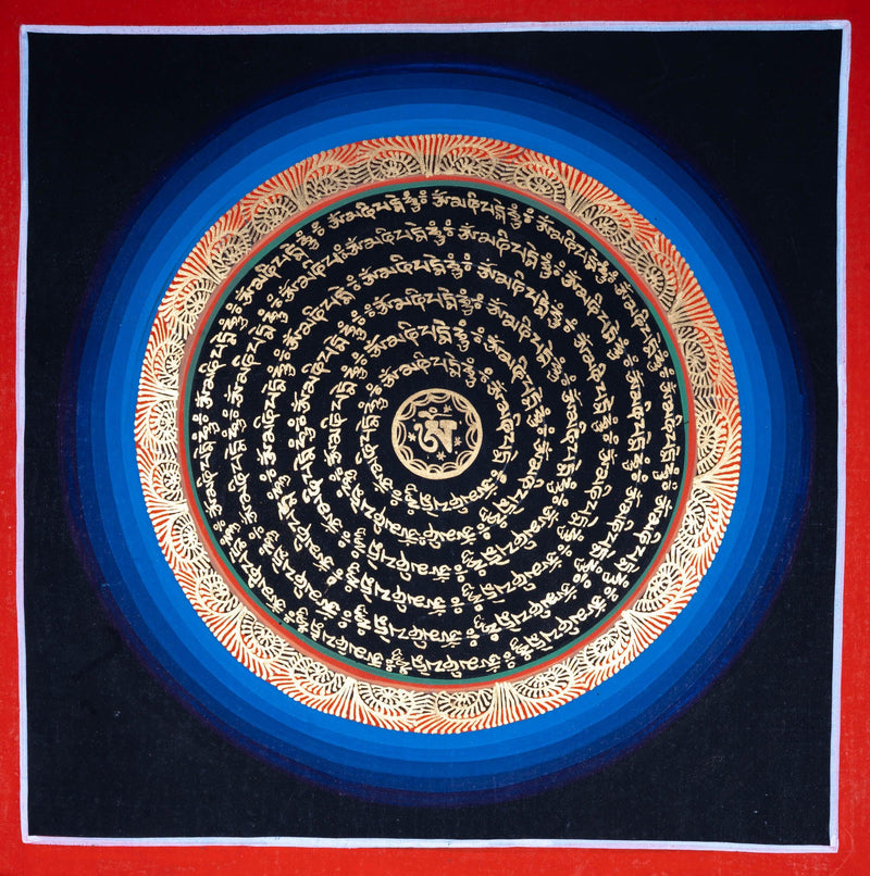 Om Mandala Thangka Painting | Meditation Altar Room - Himalayas Shop