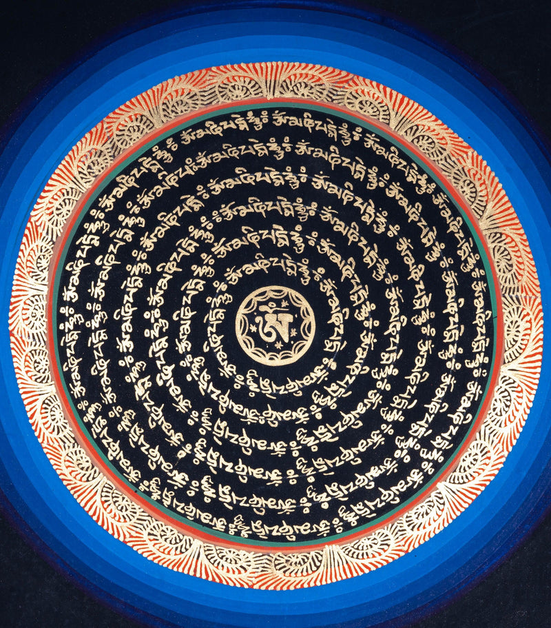 Om Mandala Thangka Painting | Meditation Altar Room - Himalayas Shop