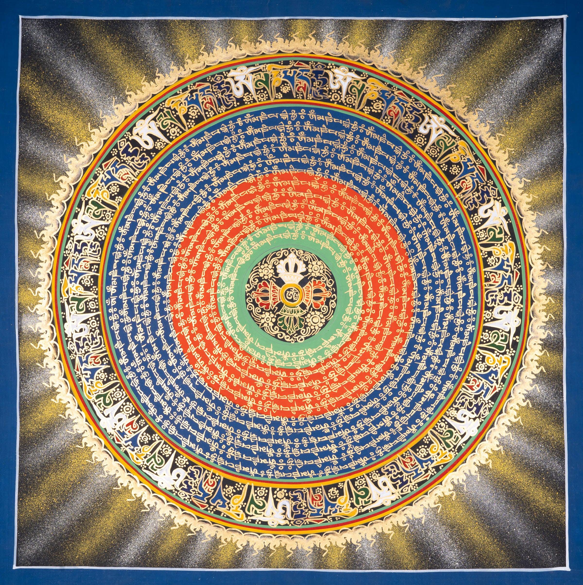 OM Mantra Mandala Thangka - Himalayas Shop