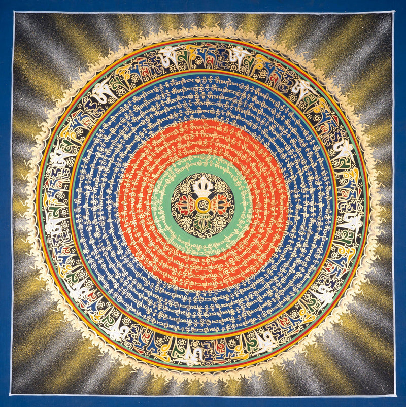 OM Mantra Mandala Thangka - Himalayas Shop