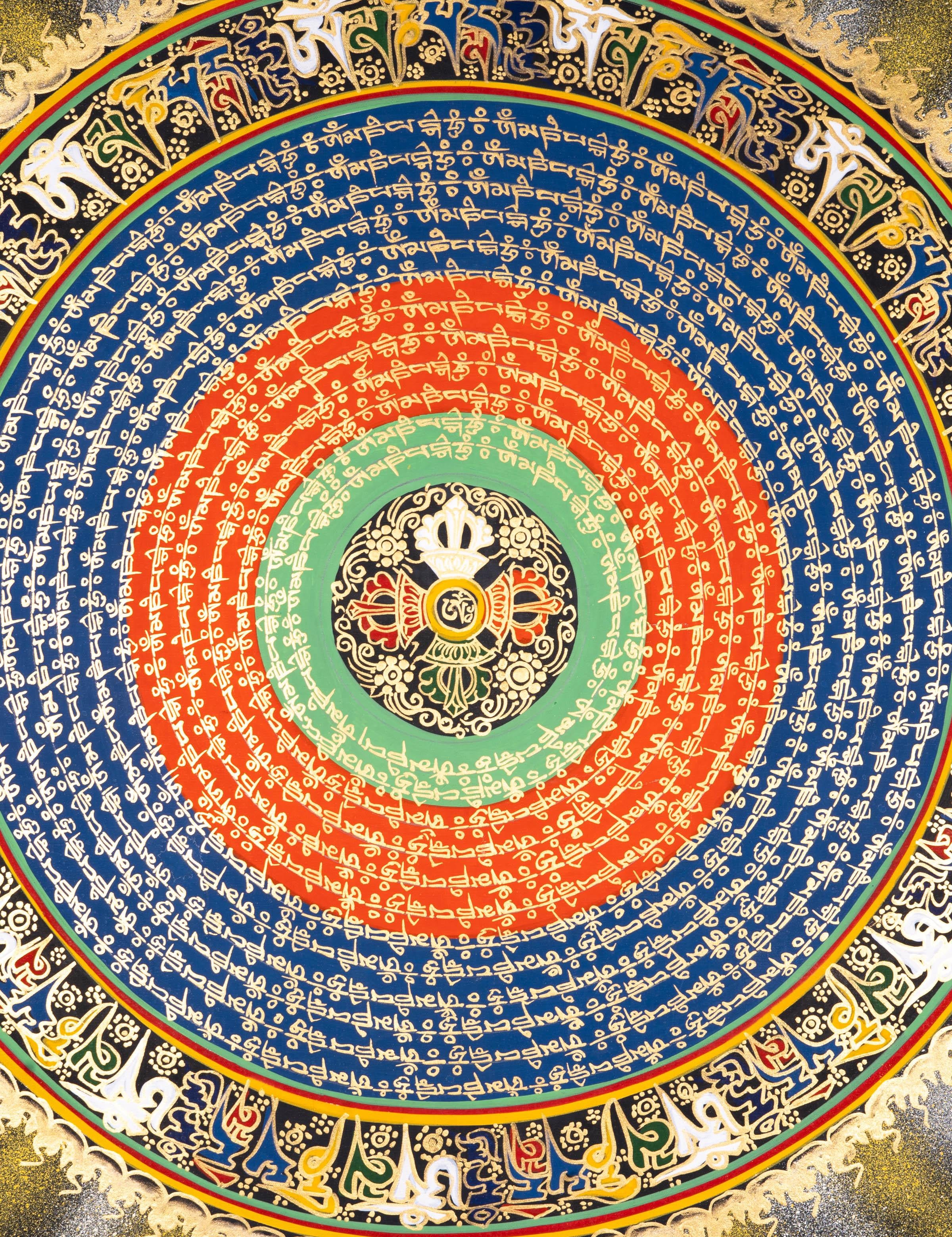OM Mantra Mandala Thangka - Himalayas Shop