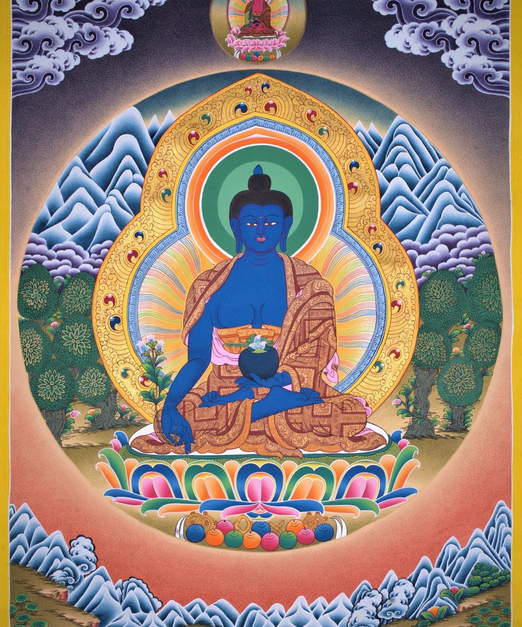 Medicine Buddha Thangka painting - Himalayas Shop
