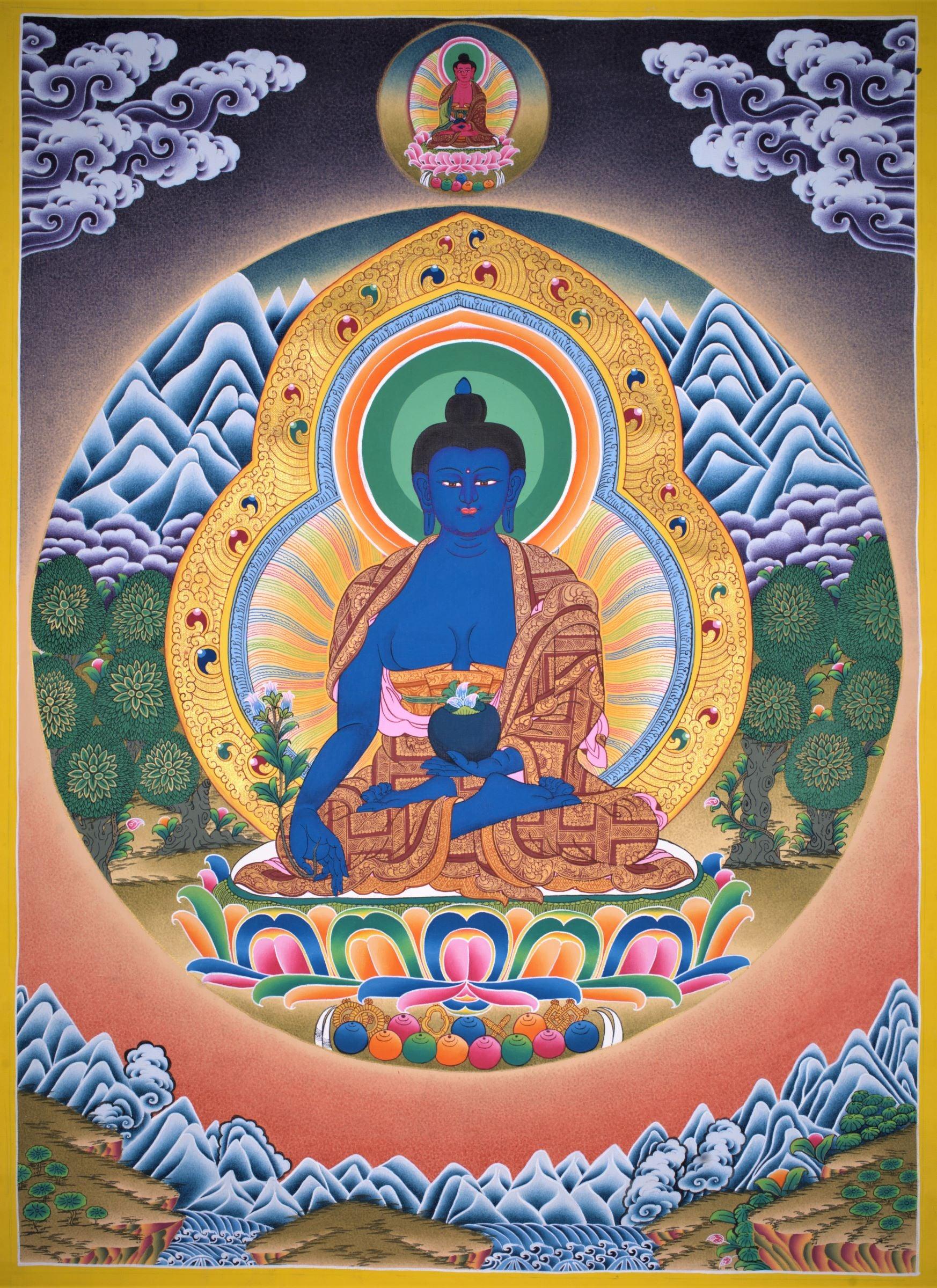 Medicine Buddha Thangka painting - Himalayas Shop