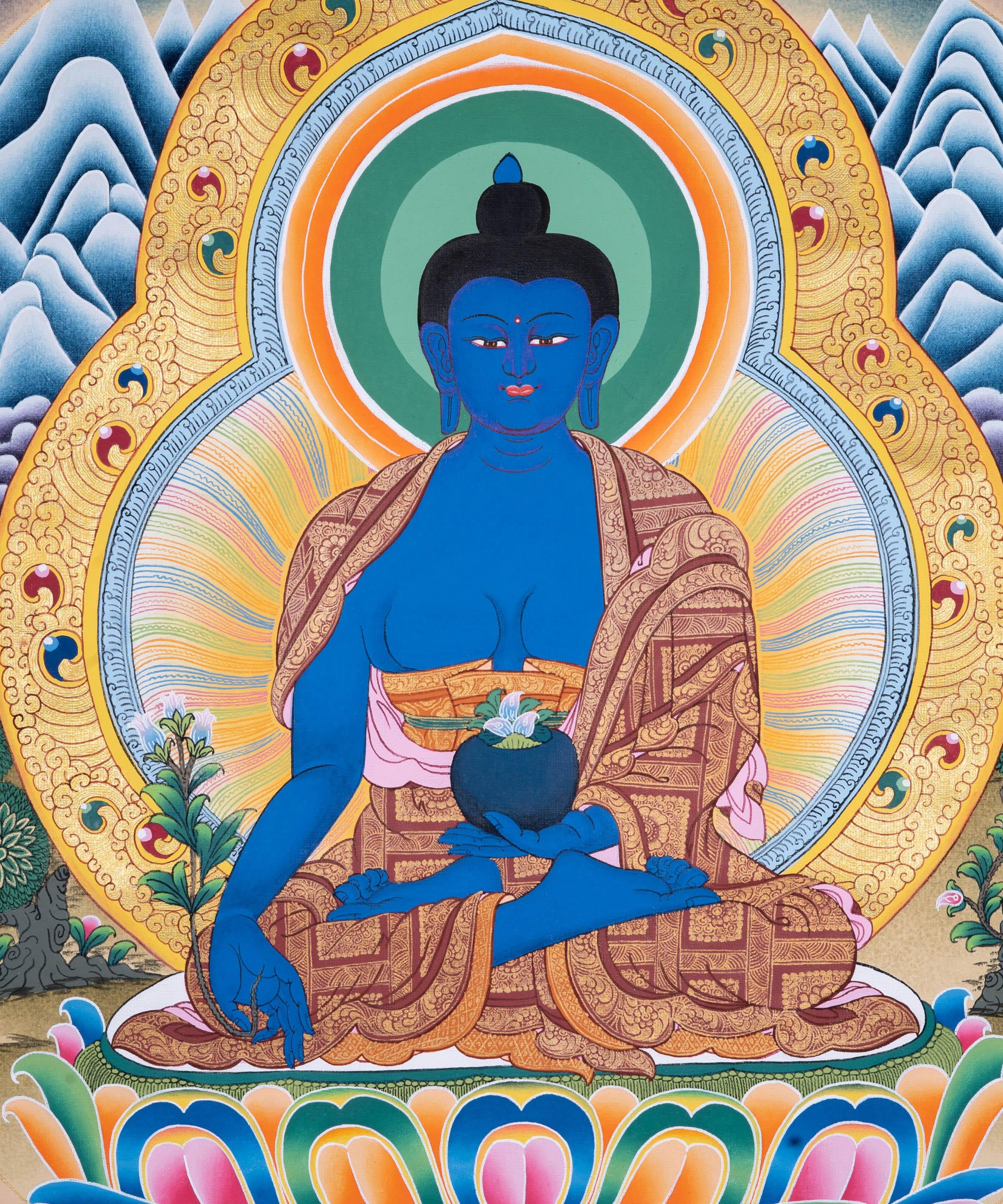 Medicine Buddha Thangka painting - Himalayas Shop