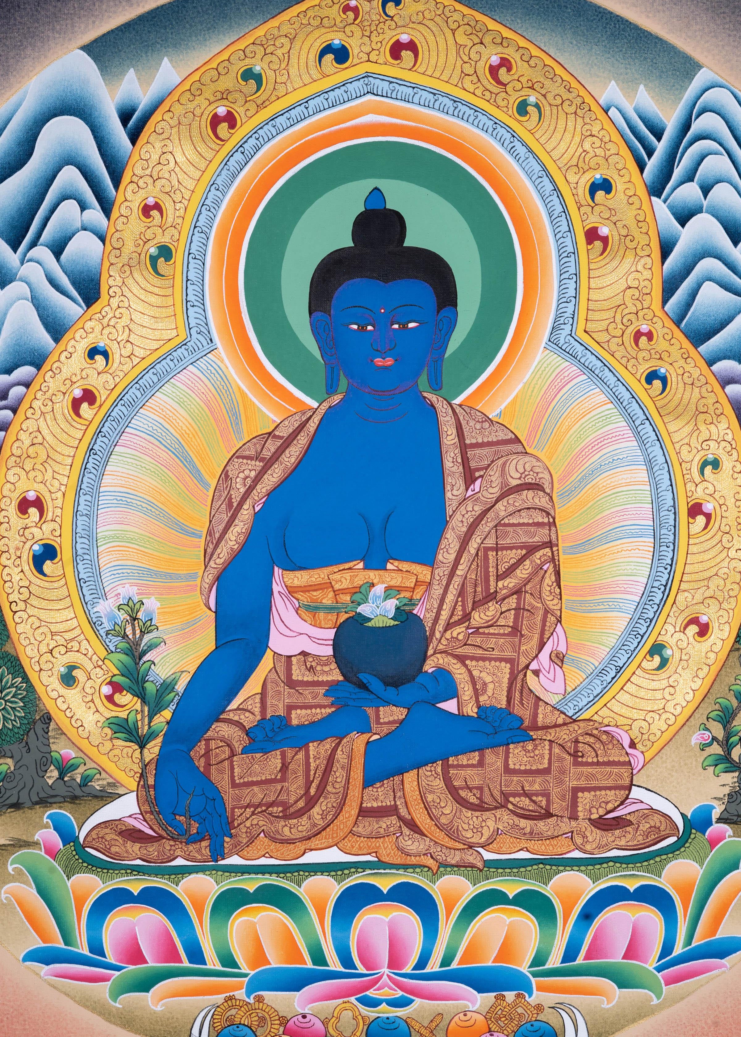 Medicine Buddha Thangka painting - Himalayas Shop