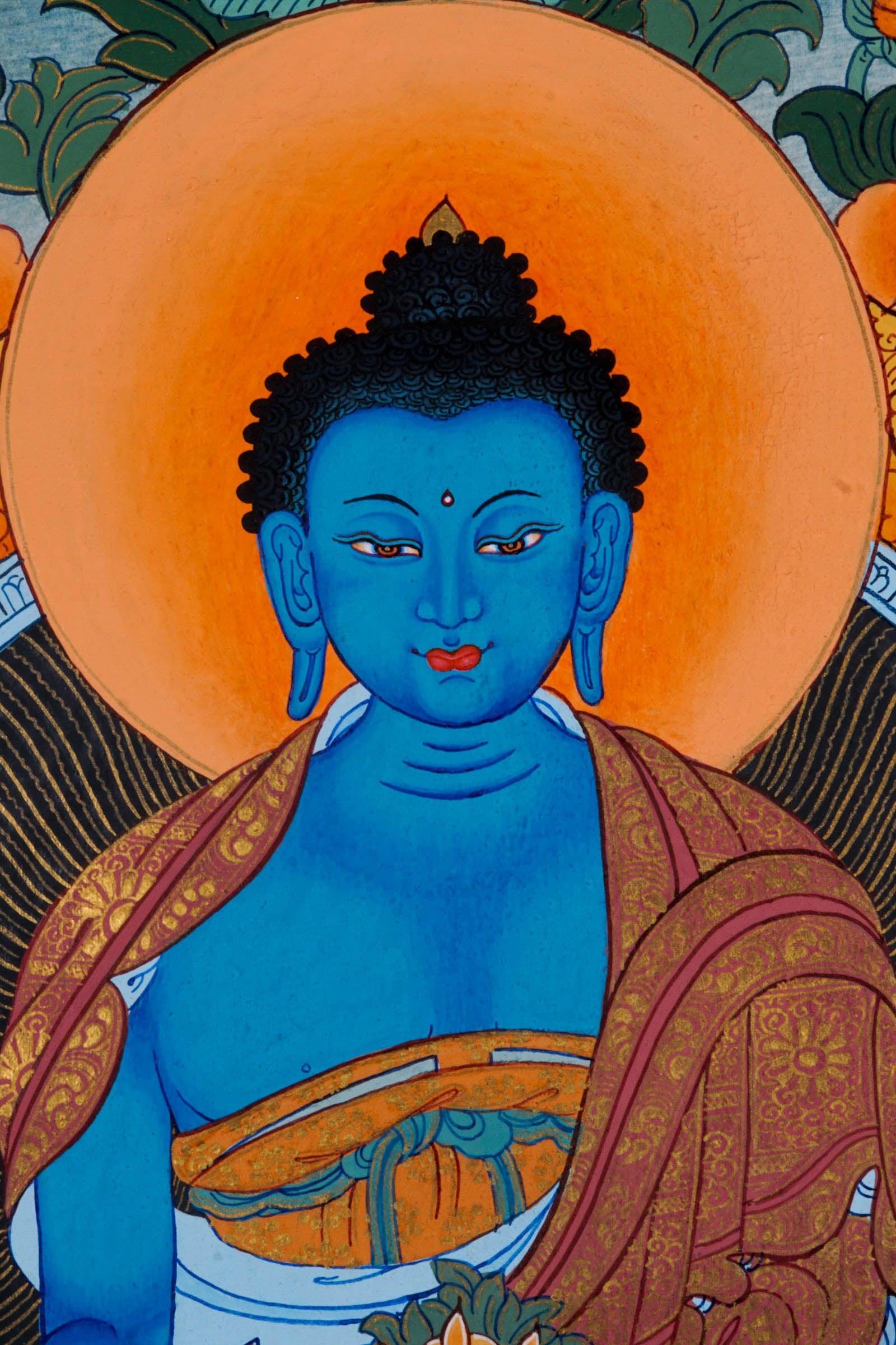 Medicine Buddha Thangka Art - Himalayas Shop