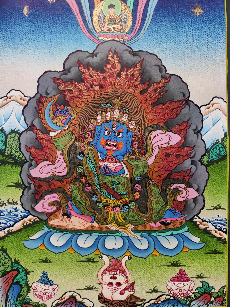 Mahakala wrathful tibetan thangka painting