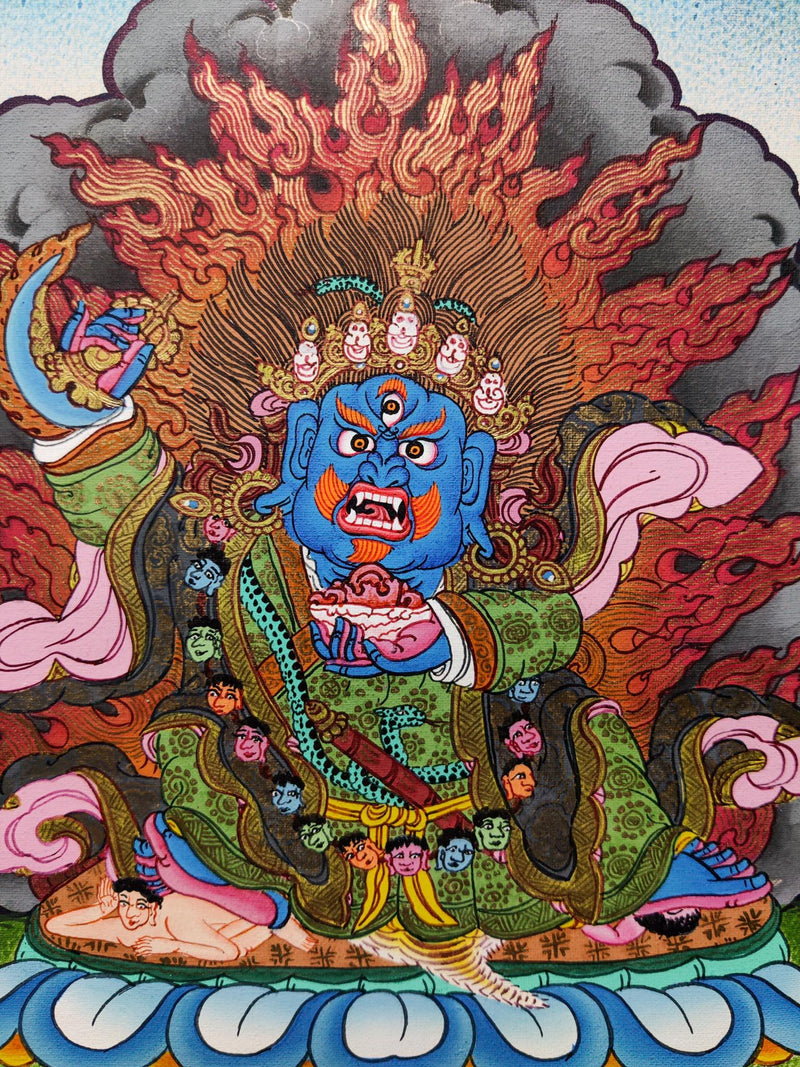 Mahakala wrathful tibetan thangka painting