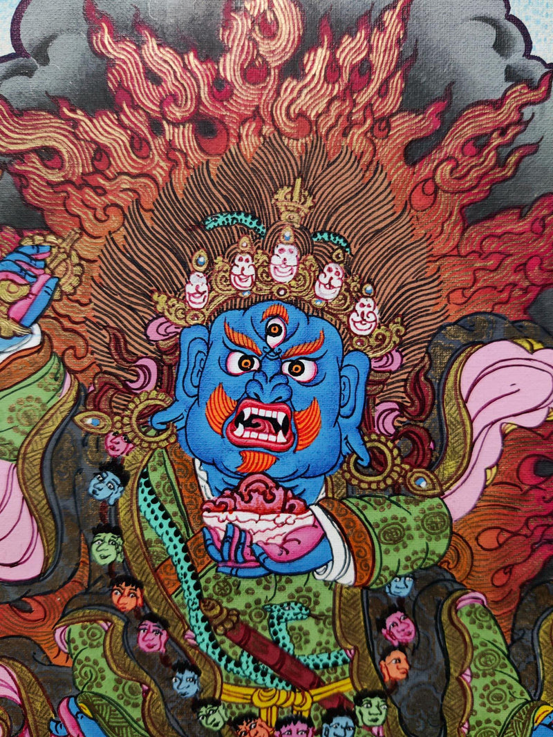 Mahakala wrathful tibetan thangka painting