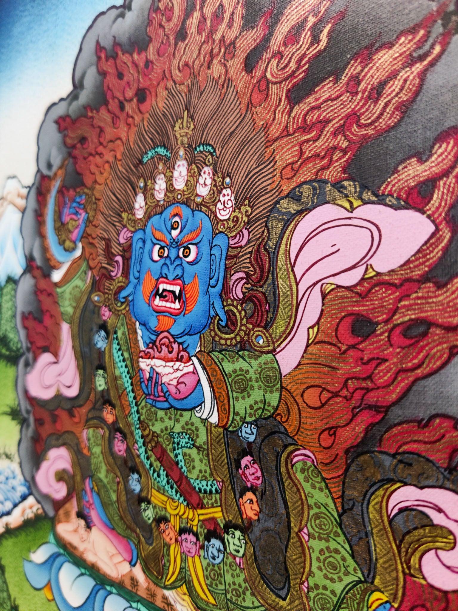 Mahakala wrathful tibetan thangka painting