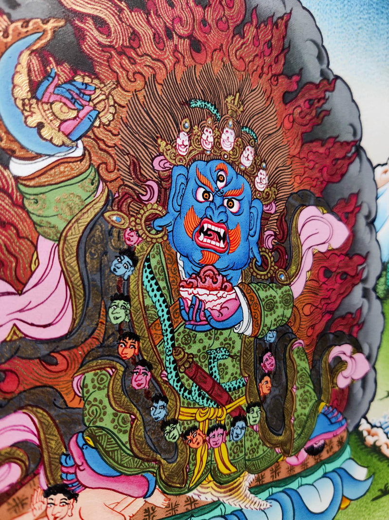 Mahakala wrathful tibetan thangka painting