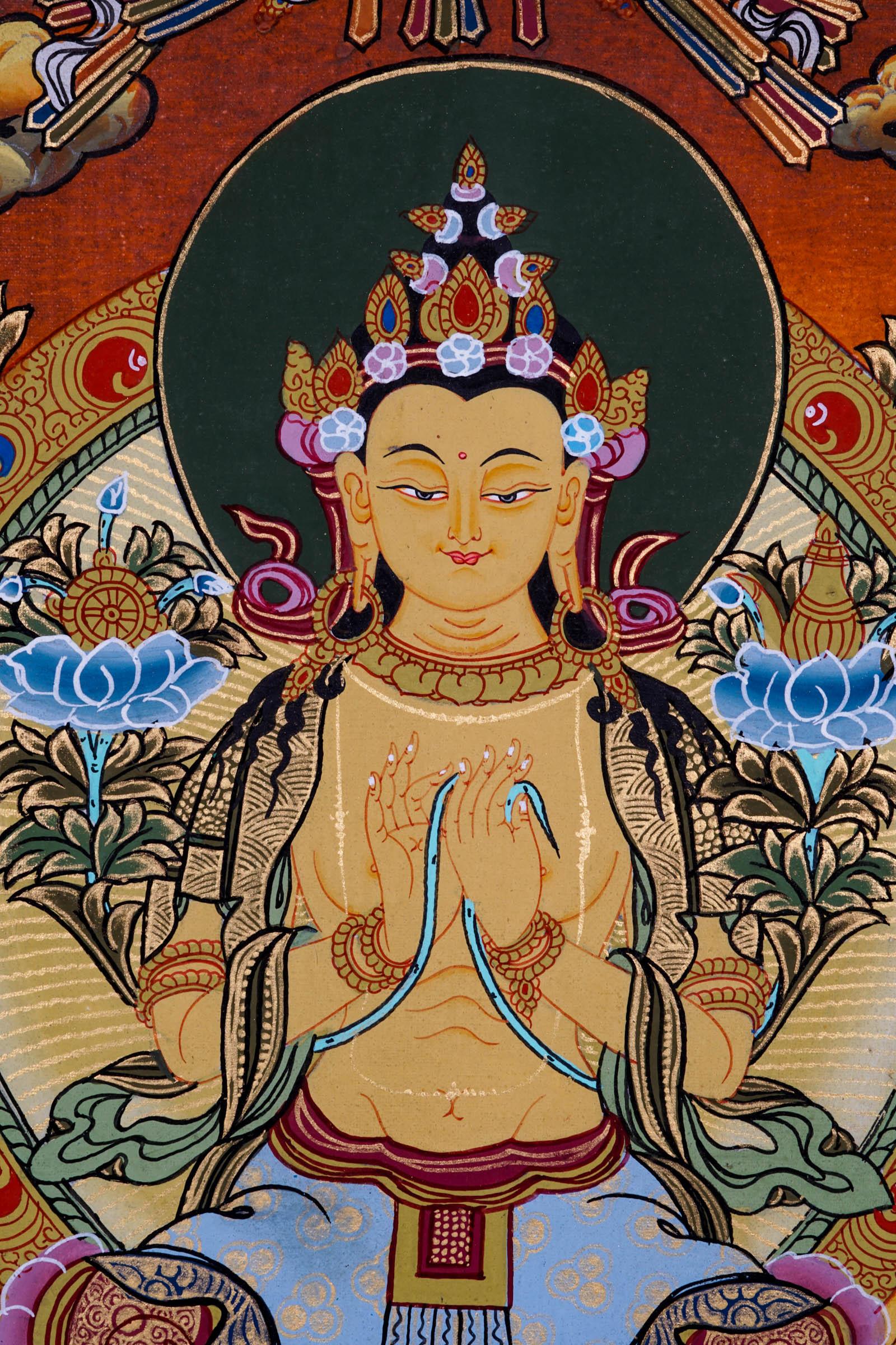 Best Maitreya Buddha Thangka - Himalayas Shop