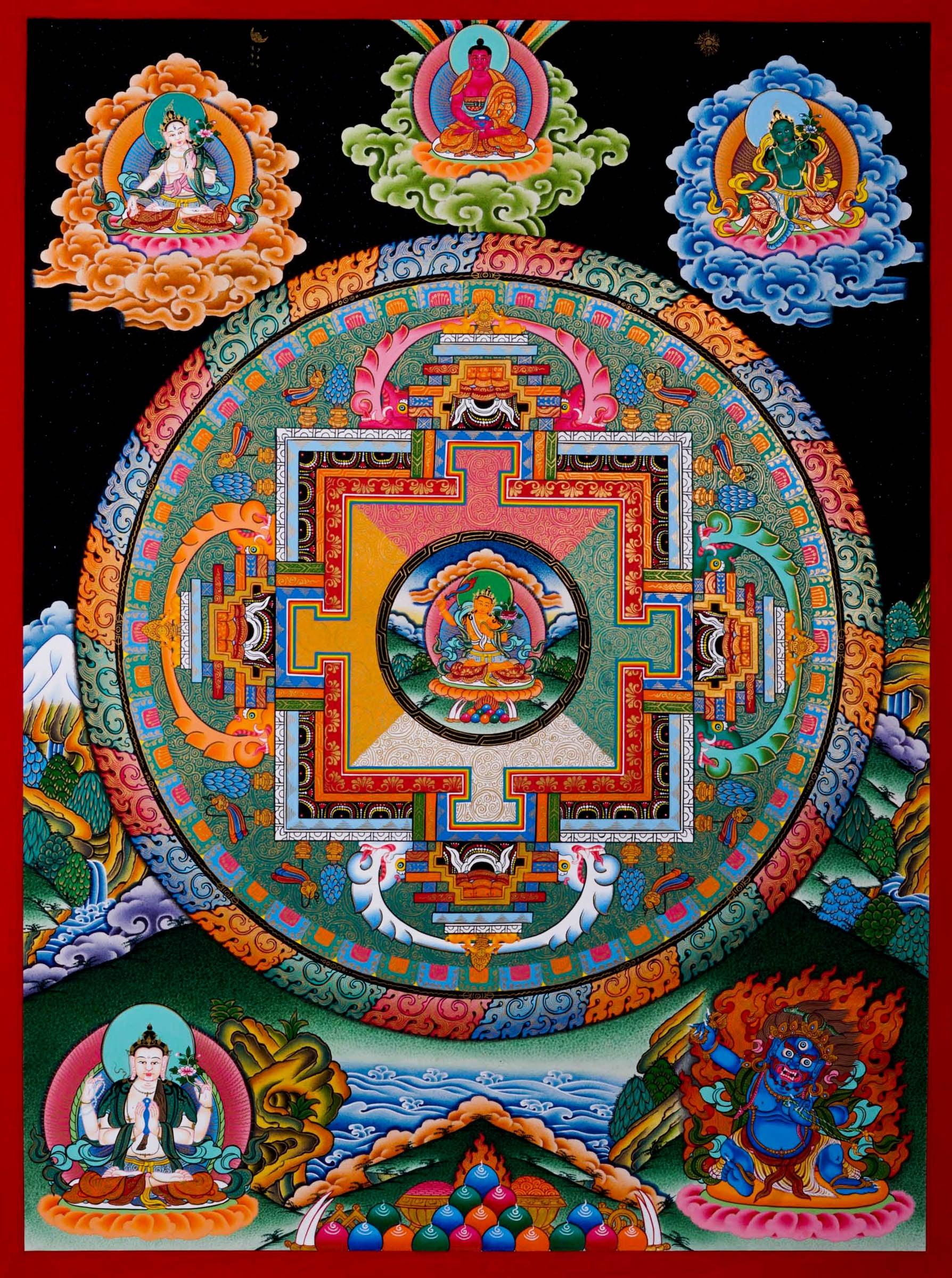 Manjushri mandala thangka painting
