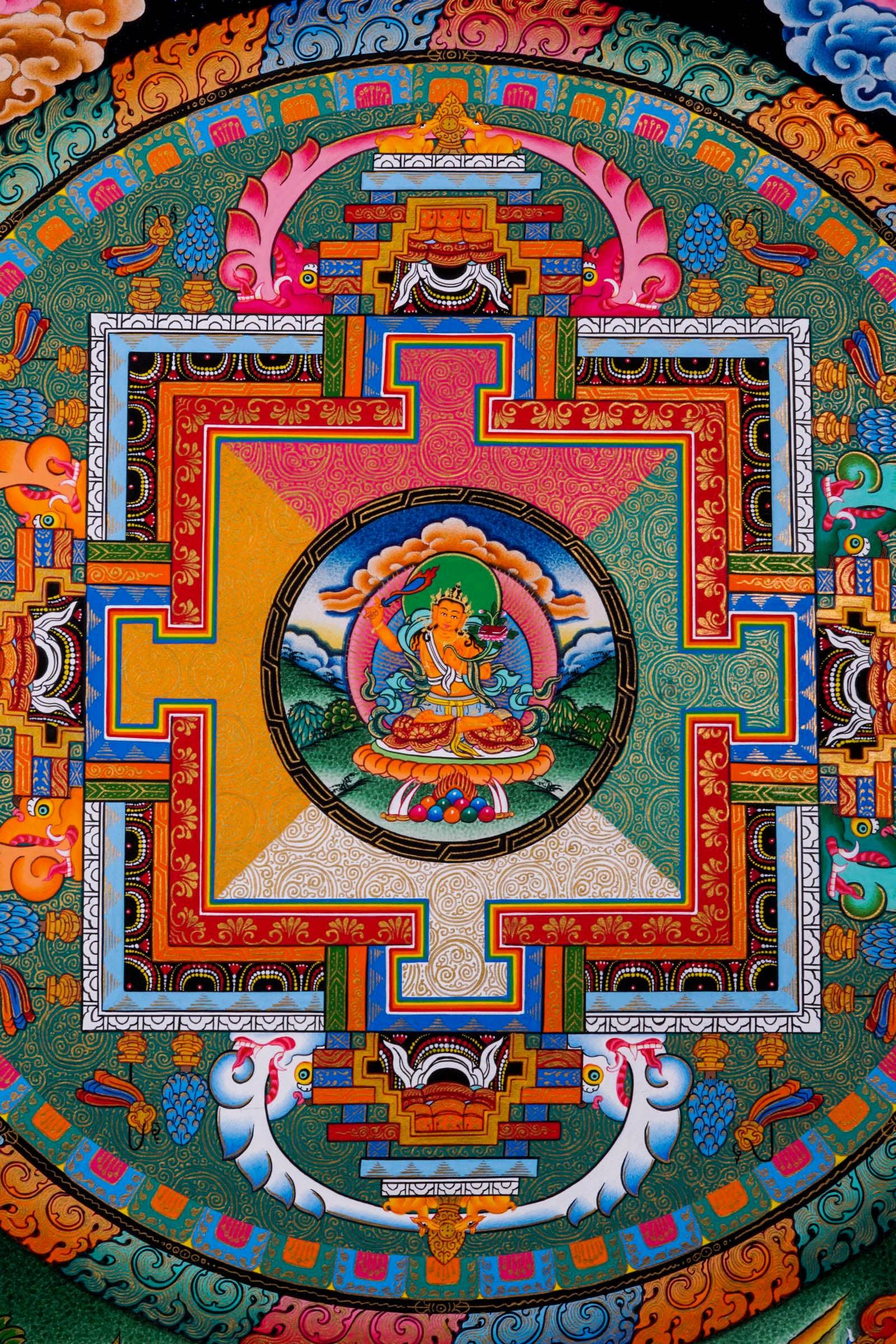 Manjushri mandala thangka painting - Himalayas Shop