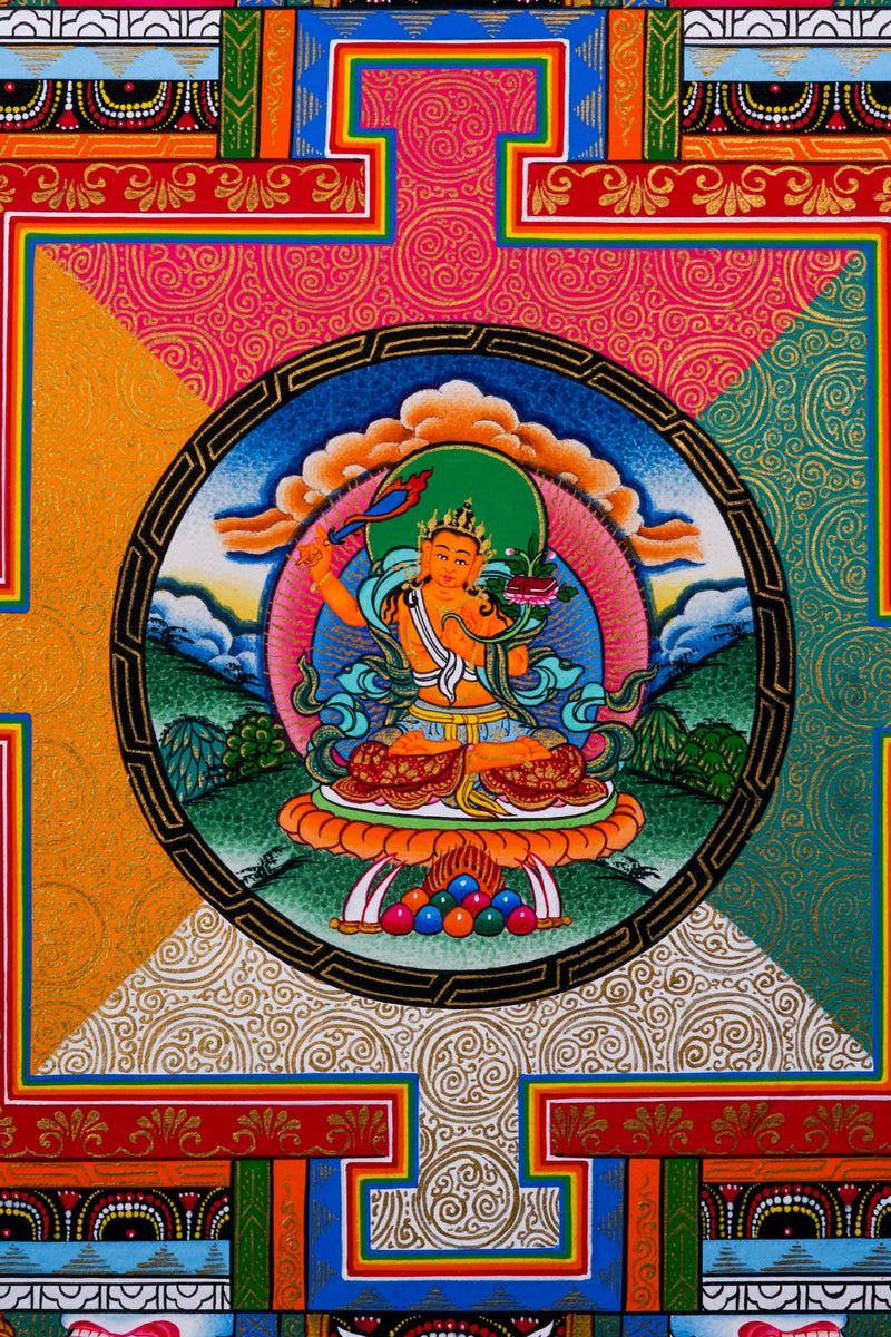 Manjushri mandala thangka painting - Himalayas Shop