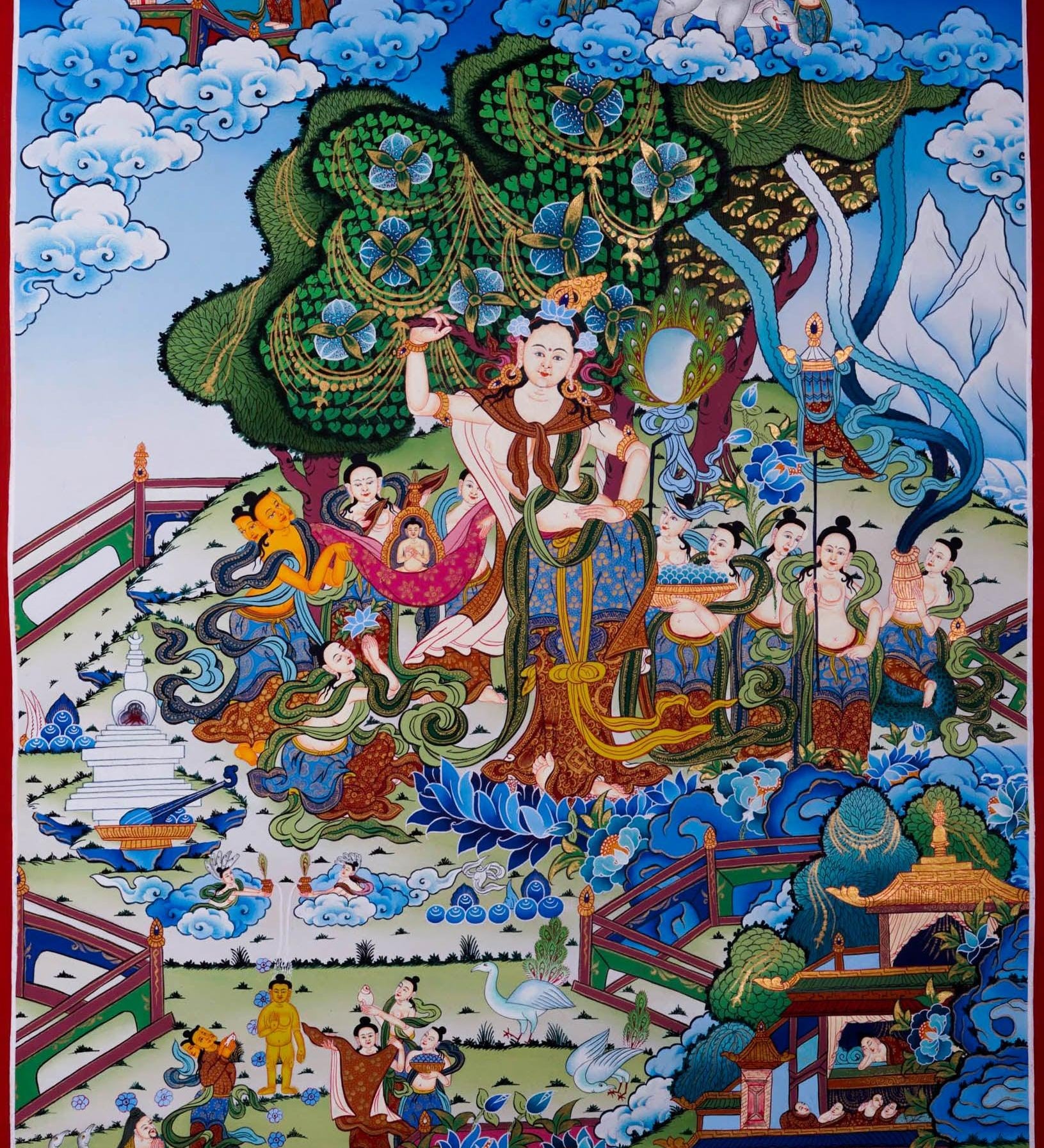 Mayadevi Thangka Painting - HimalayasShop