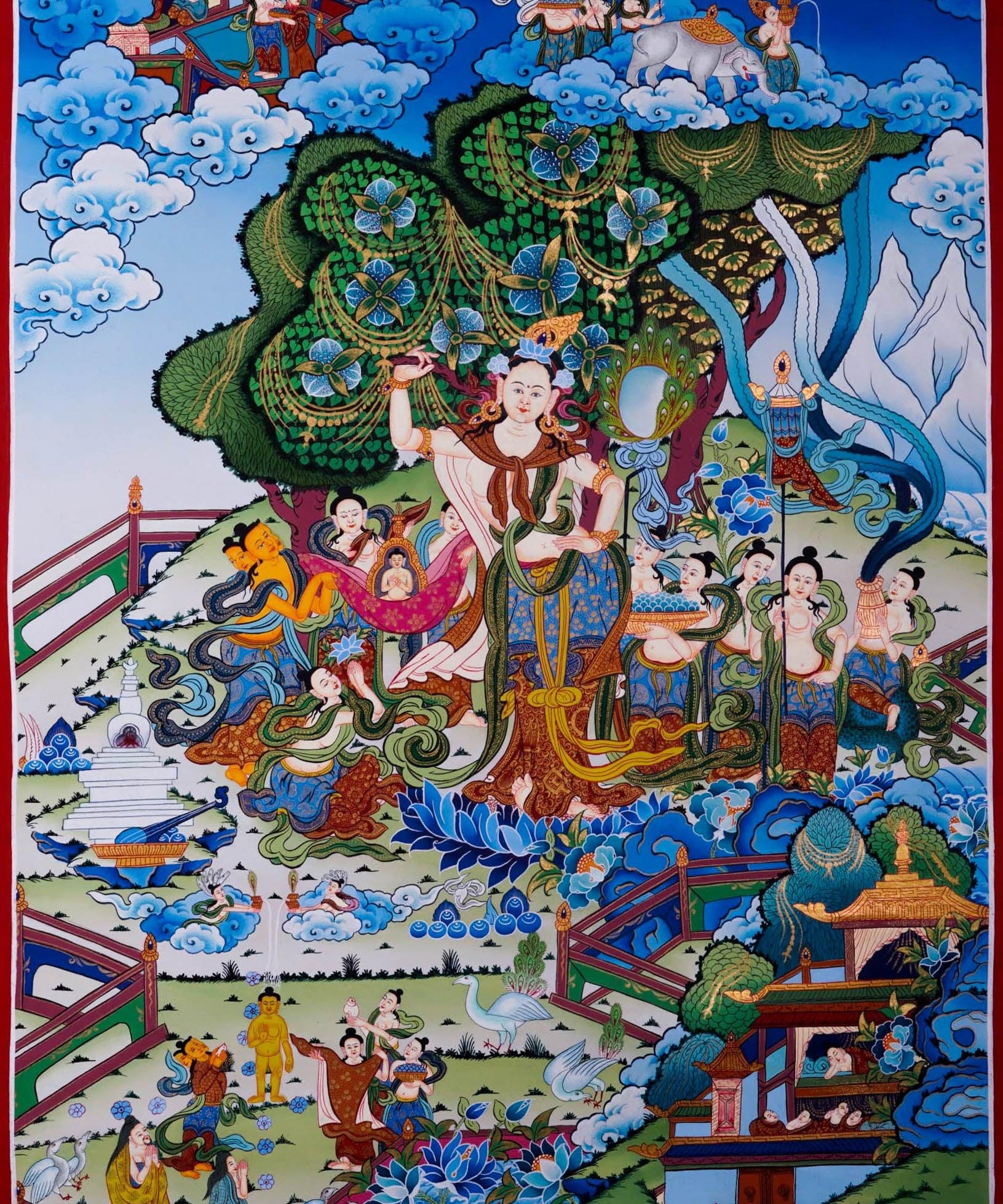 Mayadevi Thangka Painting - HimalayasShop