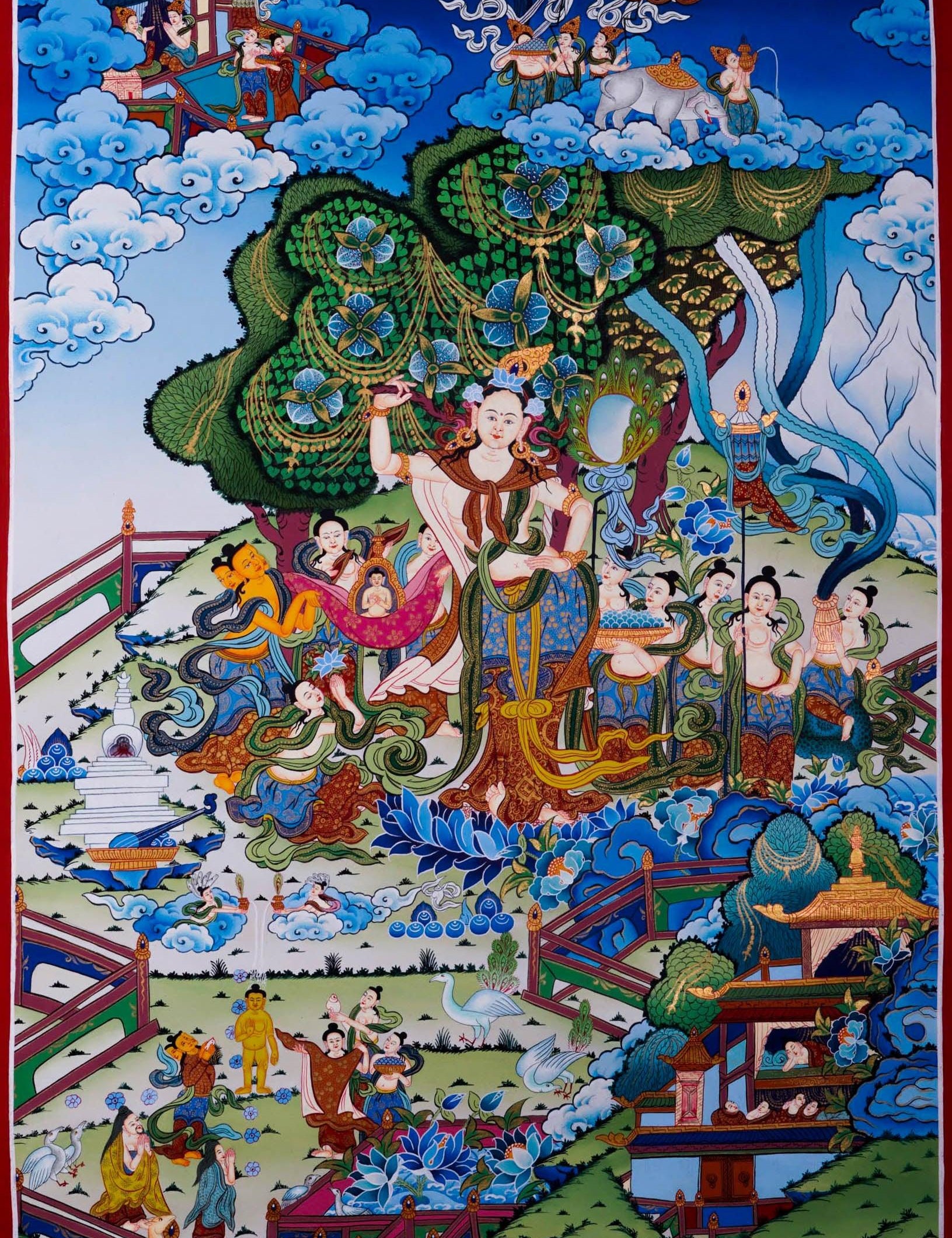 Mayadevi Thangka Painting - HimalayasShop