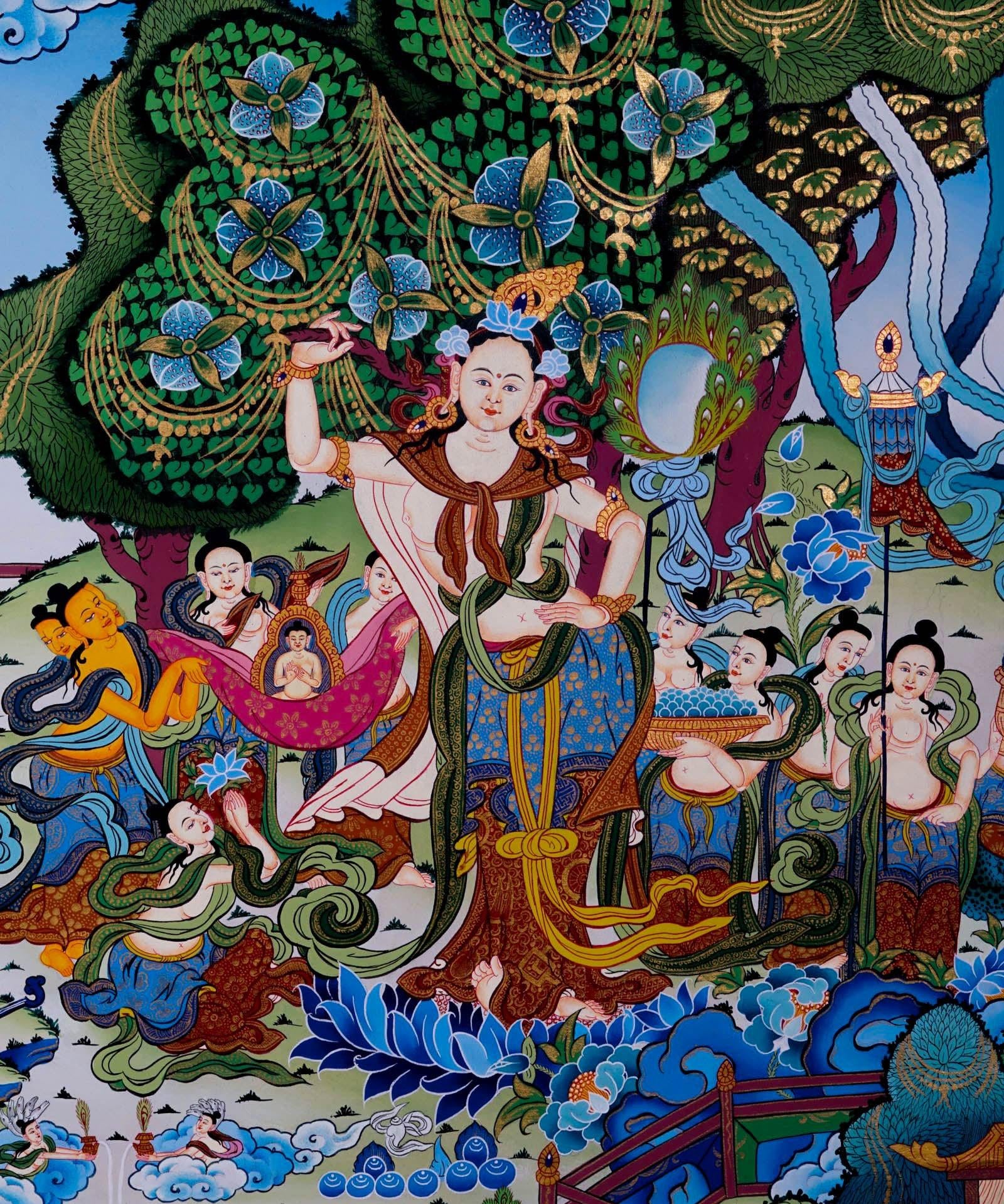 Mayadevi Thangka Painting - Himalayas Shop